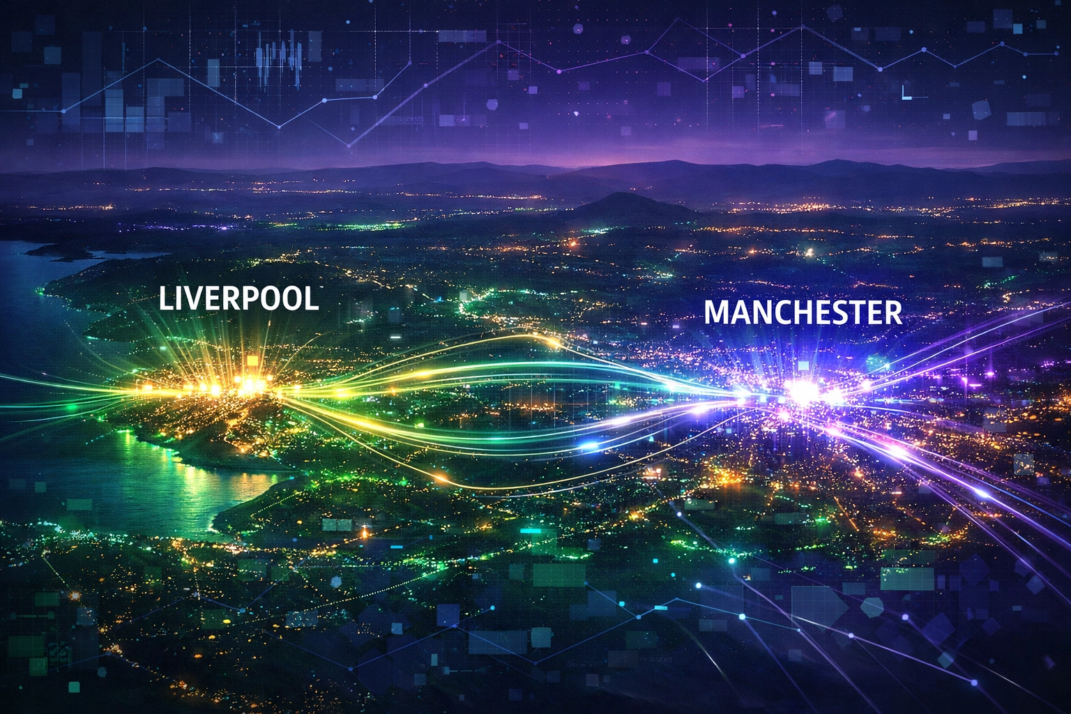 Map of North West logistics freight routes for HGV driver jobs in Liverpool and Manchester.