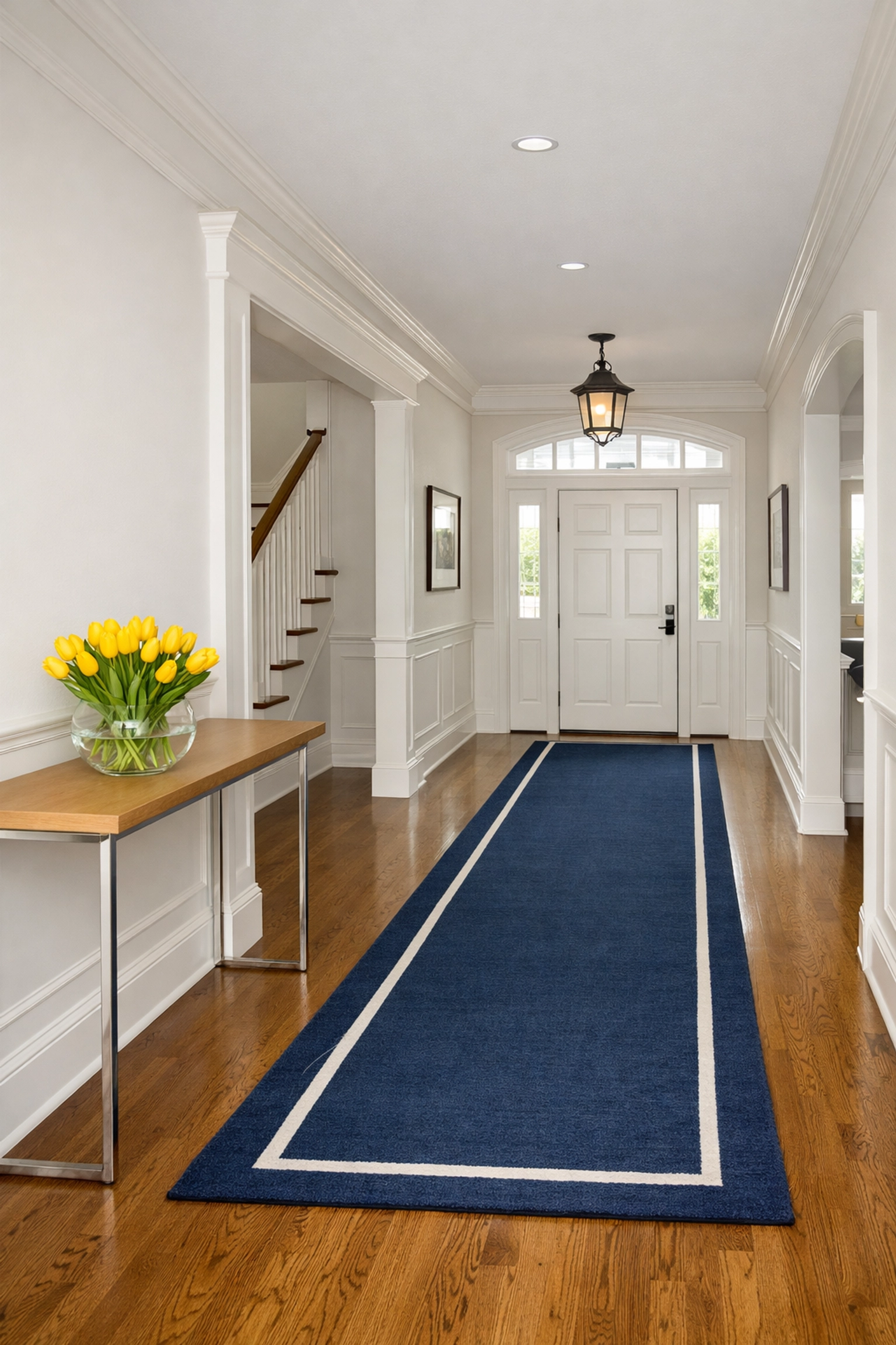 Safe and clutter-free hallway in a Harvard home, perfect for senior safety and mobility.