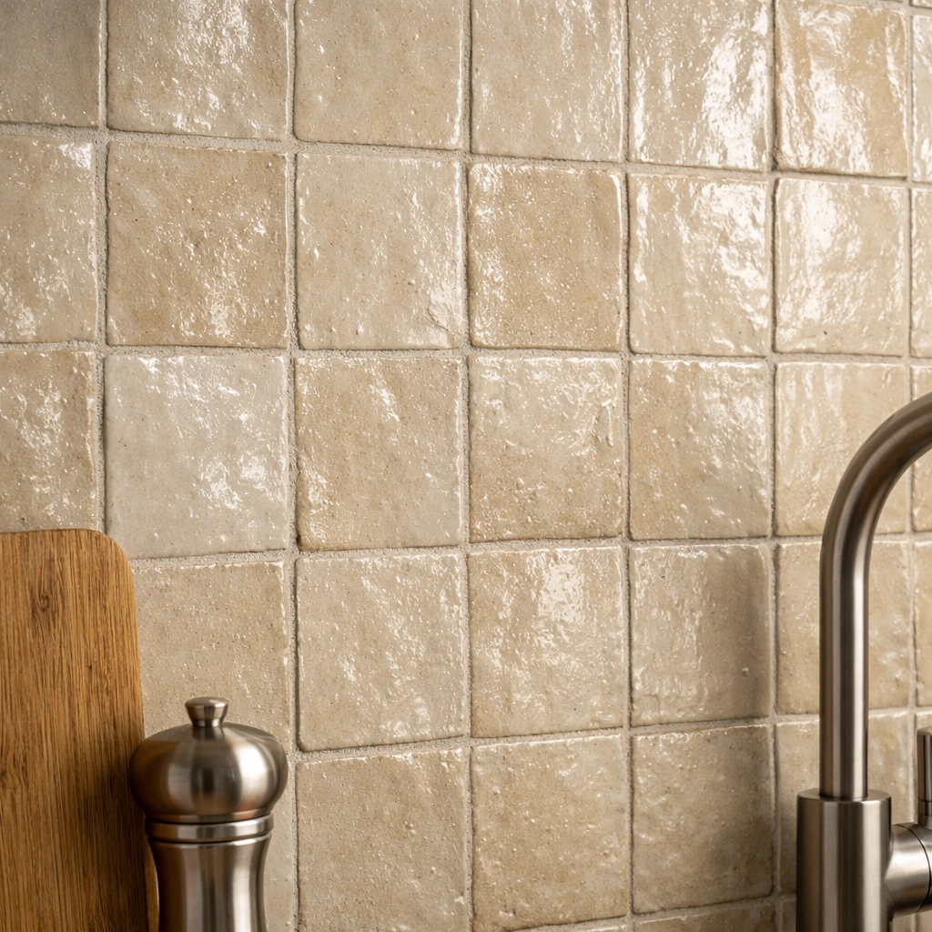 Handcrafted Zellige tile installation for a high-end kitchen remodel in Kissimmee.