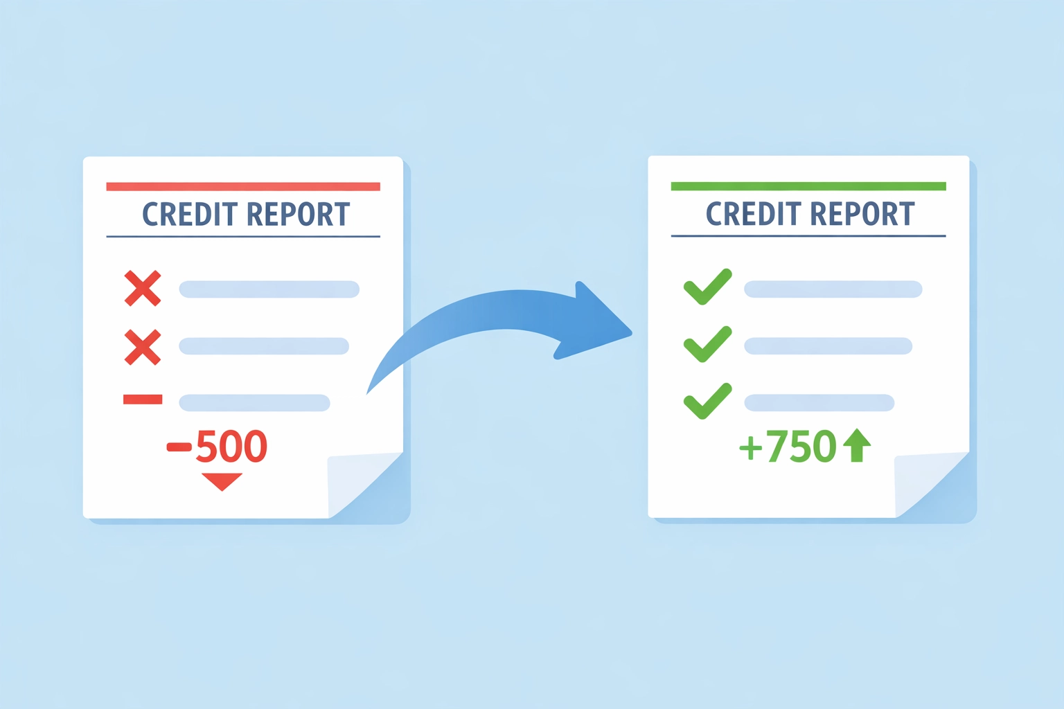 Transformación de reporte de crédito negativo a positivo con reparación profesional