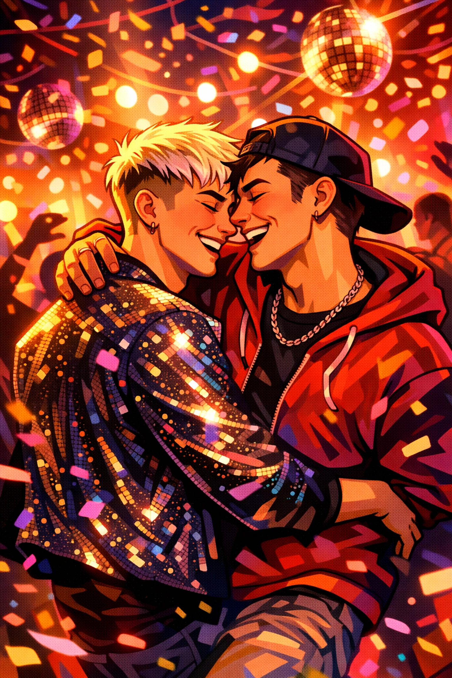 Two men dancing together celebrating LGBTQ+ nightlife and queer joy