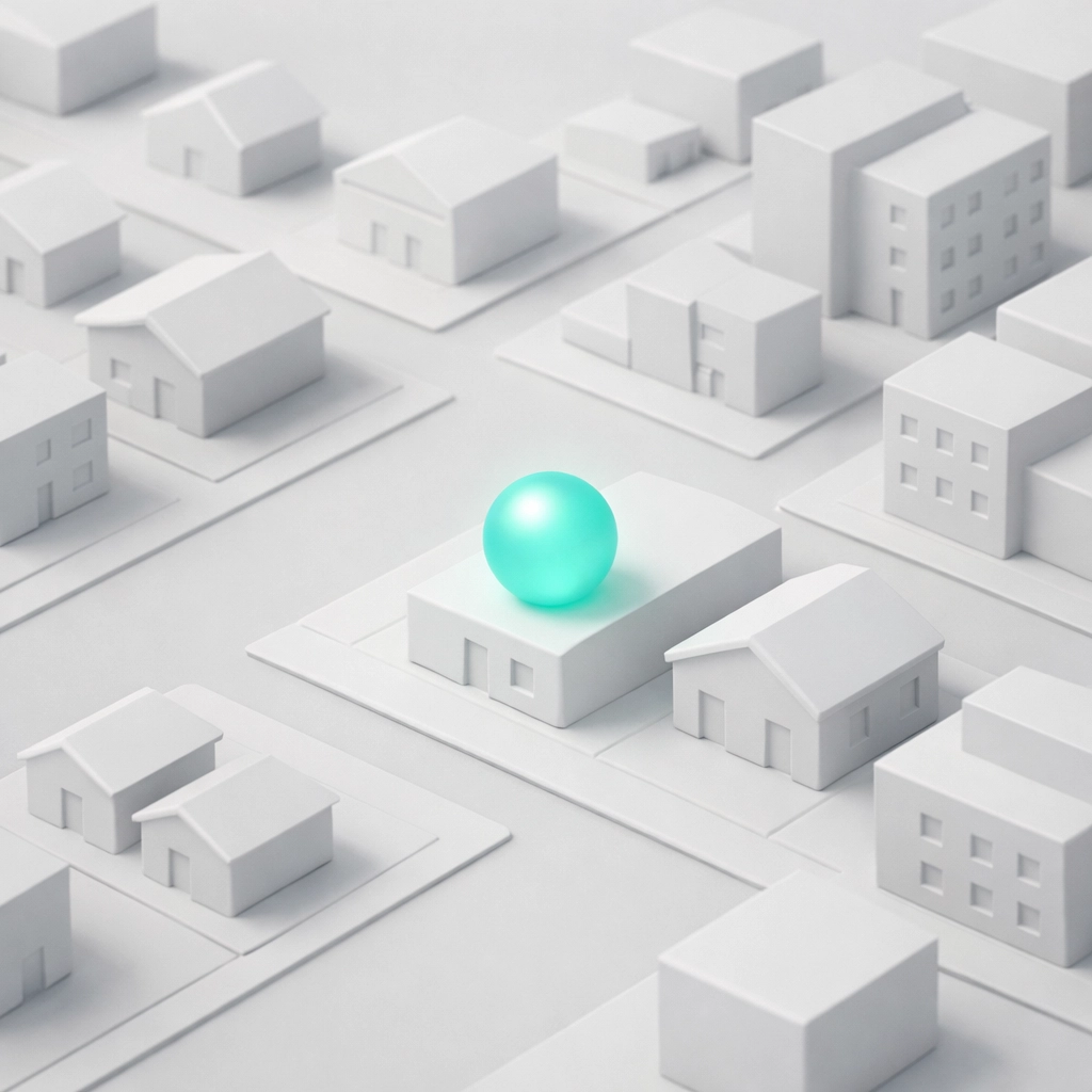 Stylized city map with a pinpoint location for local chiropractic search engine dominance.