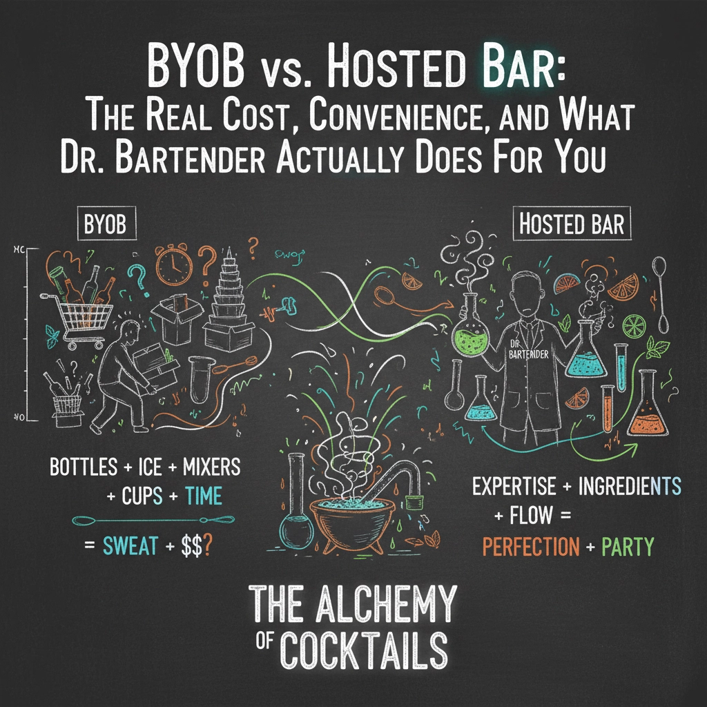BYOB vs. Hosted Bar: The Real Cost, Convenience, and What Dr. Bartender Actually Does For You