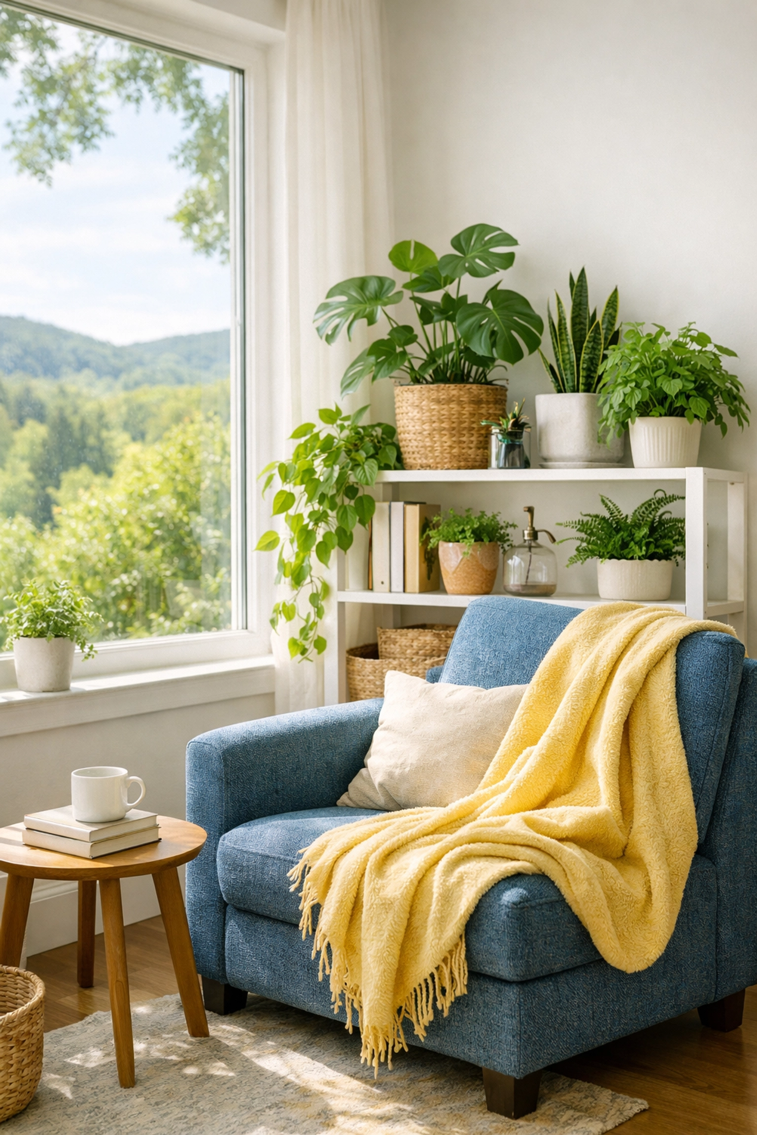 Healthy living space with fresh air and indoor plants in a green Fitchburg home.