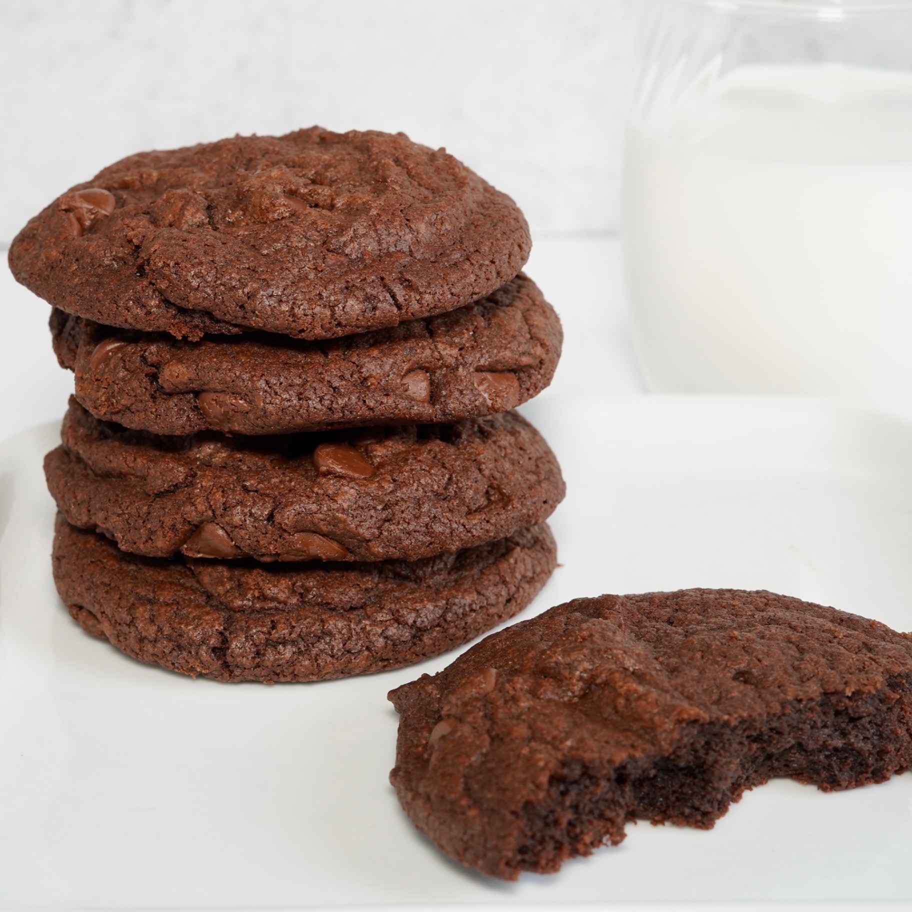 Double Chocolate Cookies and Milk