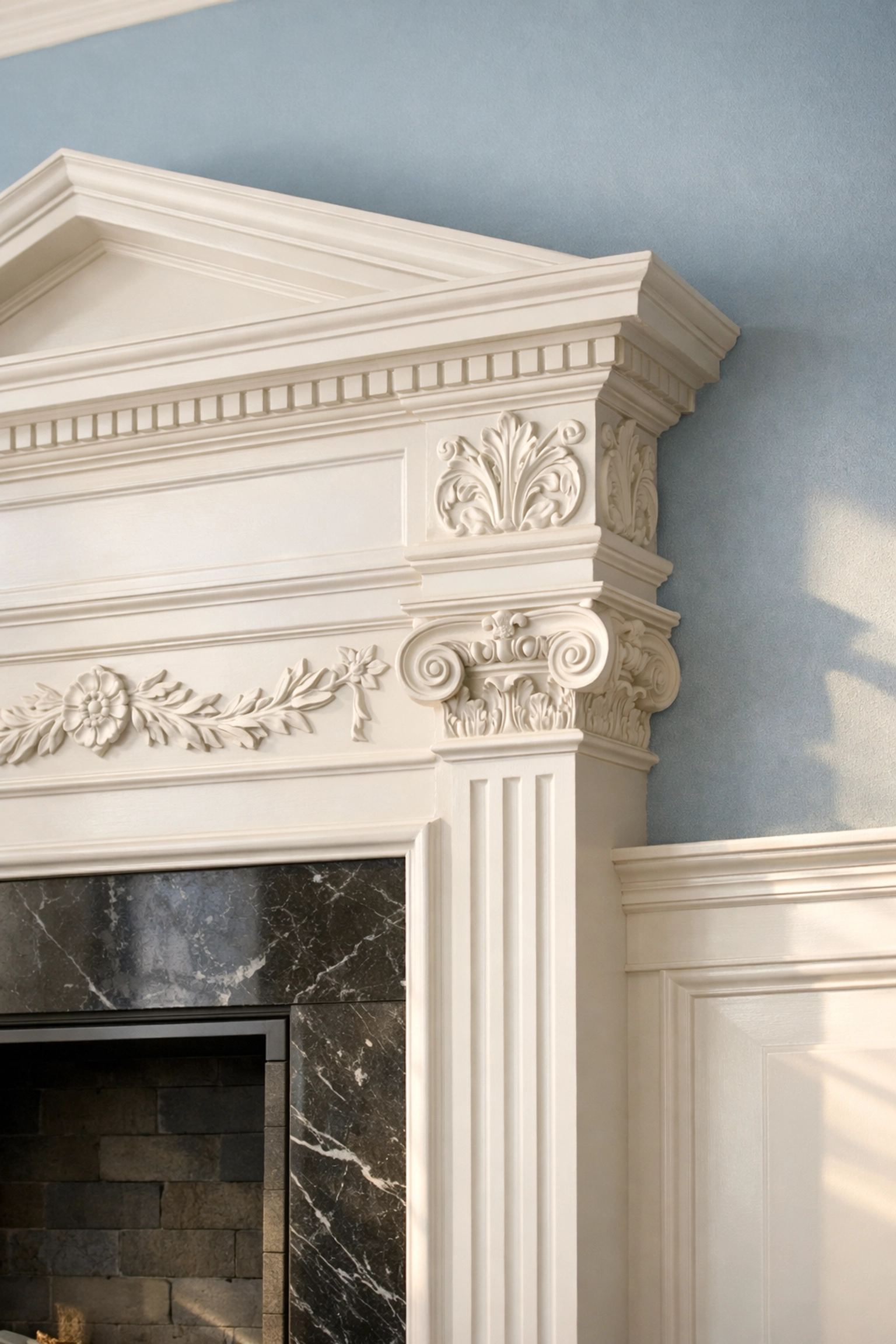 Restored historic fireplace in a Marblehead home kept spotless by a reliable house cleaning service.