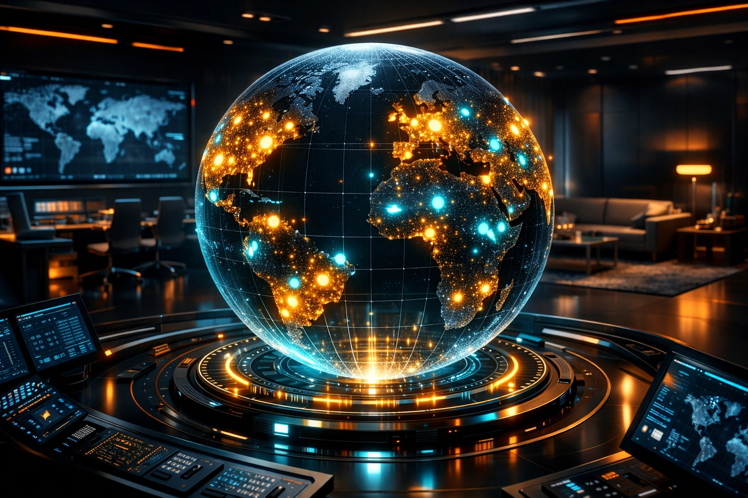 Global digital map showing automated AI outreach for author speaking gigs and podcast interviews.