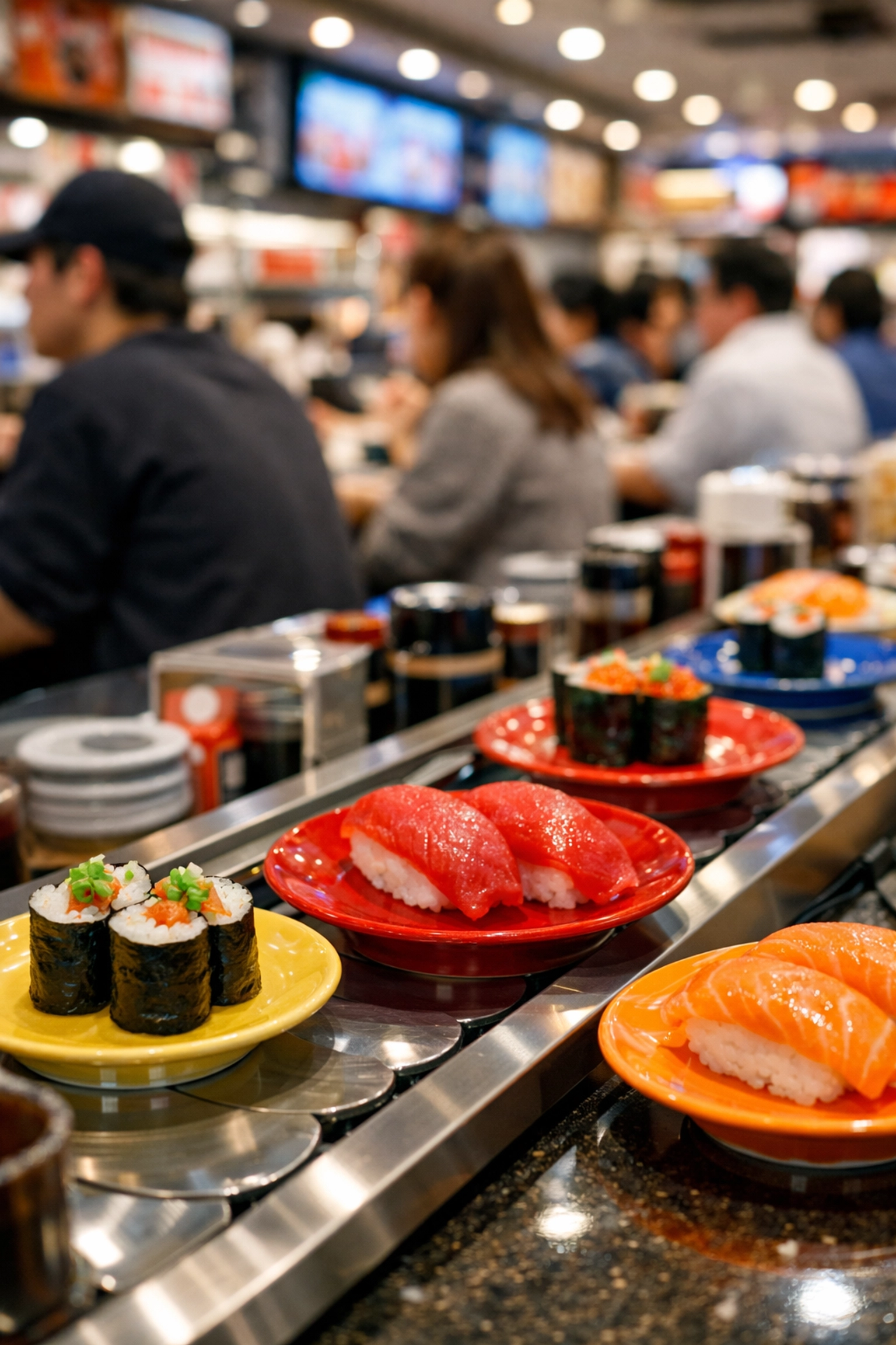 Top 10 Tokyo Cheap Eats for Budget Travelers (And Where to Find Them) 2 Conveyor belt sushi in Shibuya Tokyo, best cheap eats for budget travelers