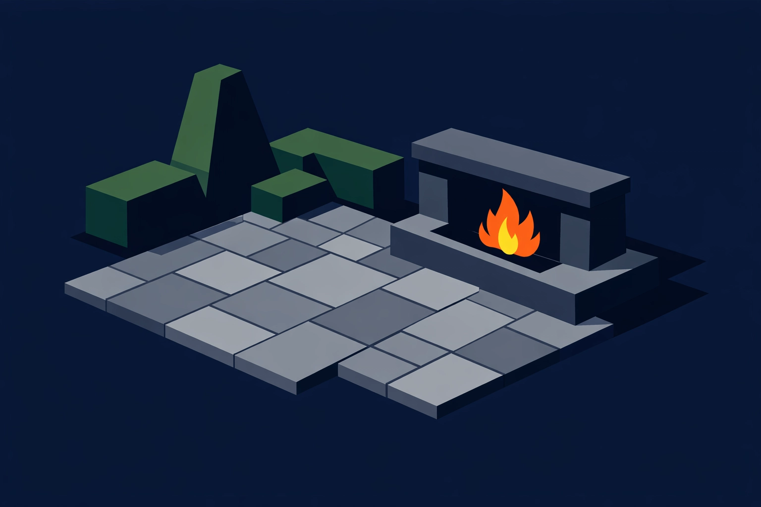 Modern stone patio and fire pit design illustrating high ROI for premium residential properties.