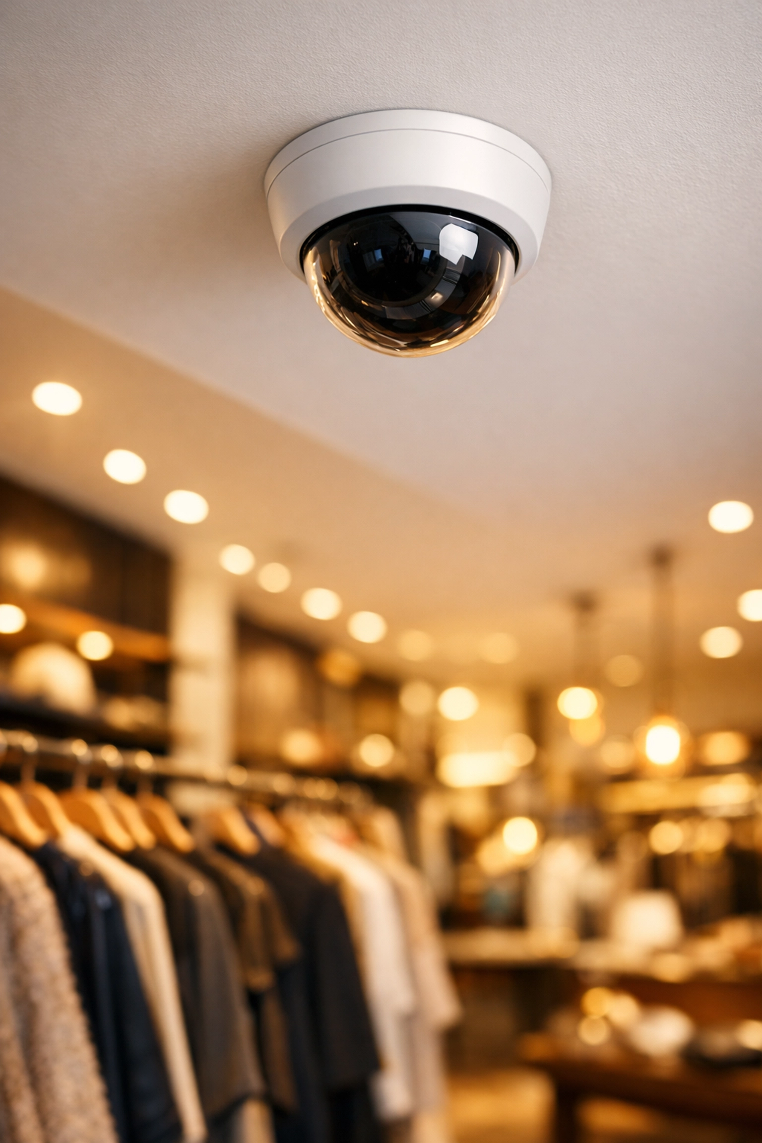 Professional commercial CCTV camera installation in a Bournemouth retail shop boutique.