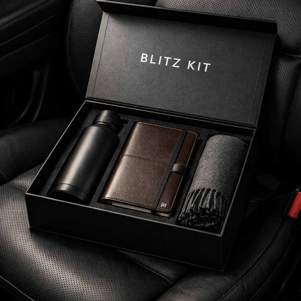 Bespoke corporate gift box with premium amenities for VIP hospitality and sports marketing.