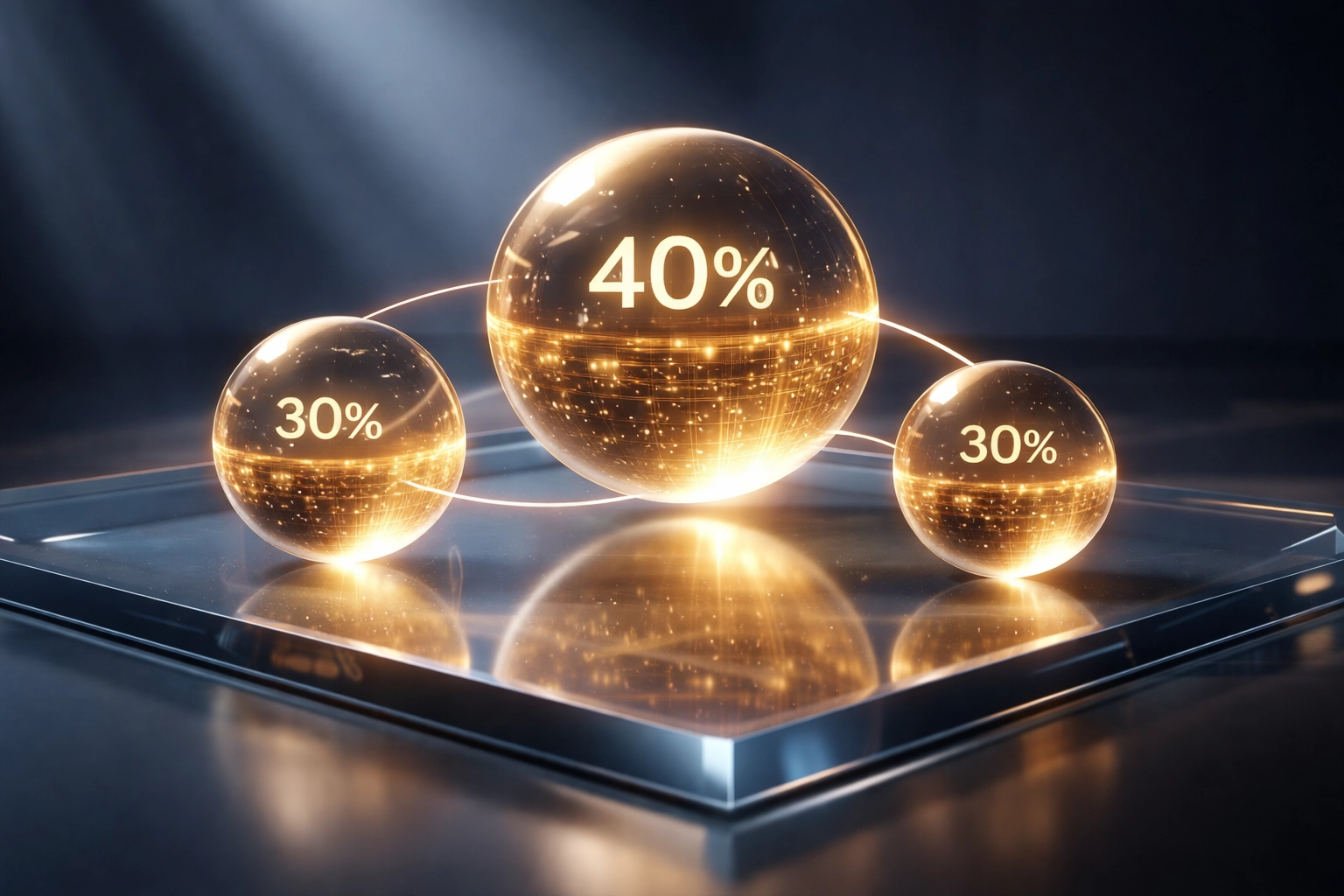Visual representation of the 40/30/30 portfolio allocation model highlighting diversification for accredited investors