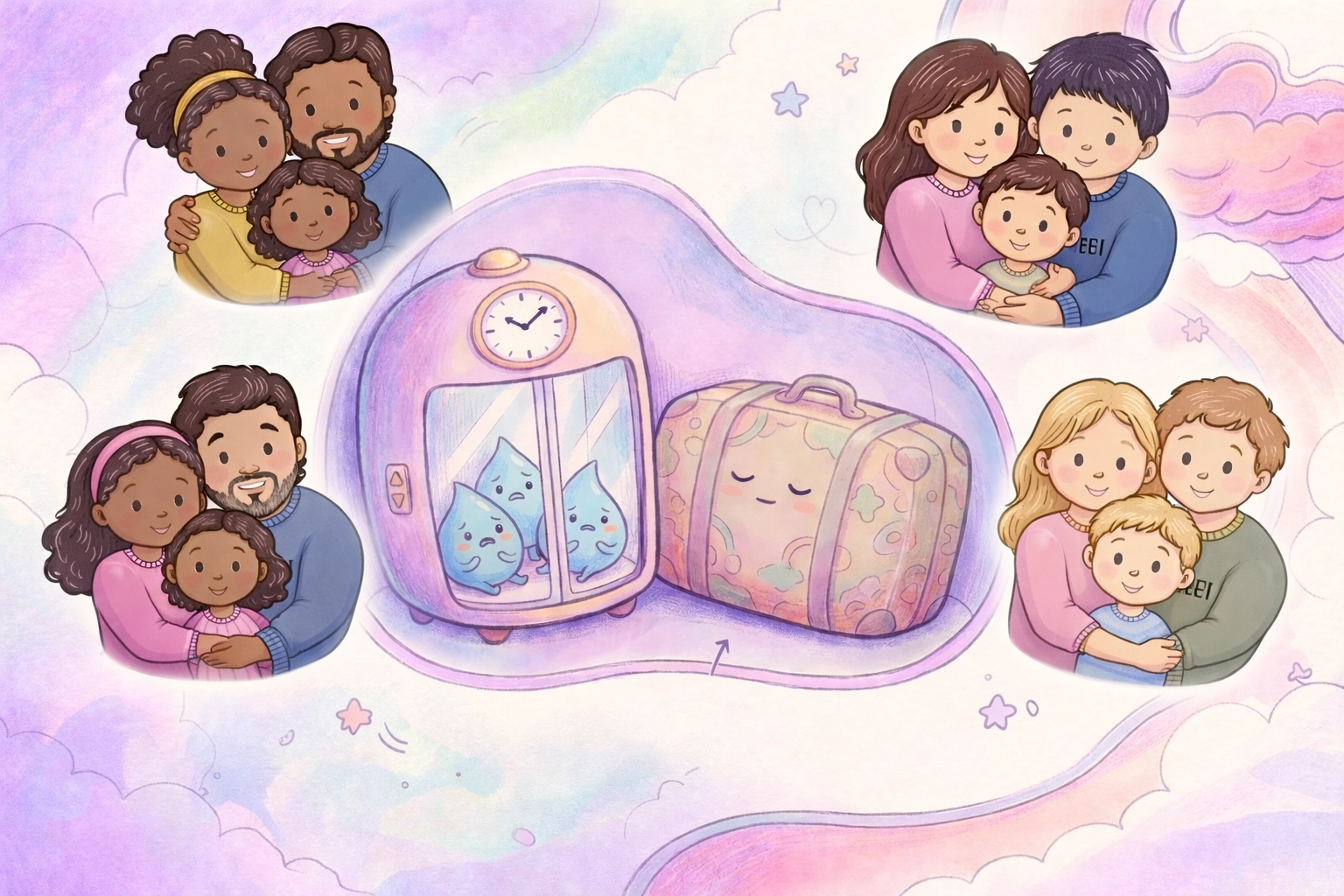 Illustration of a child's bladder squeezed by a full rectum, showing how constipation can cause bedwetting