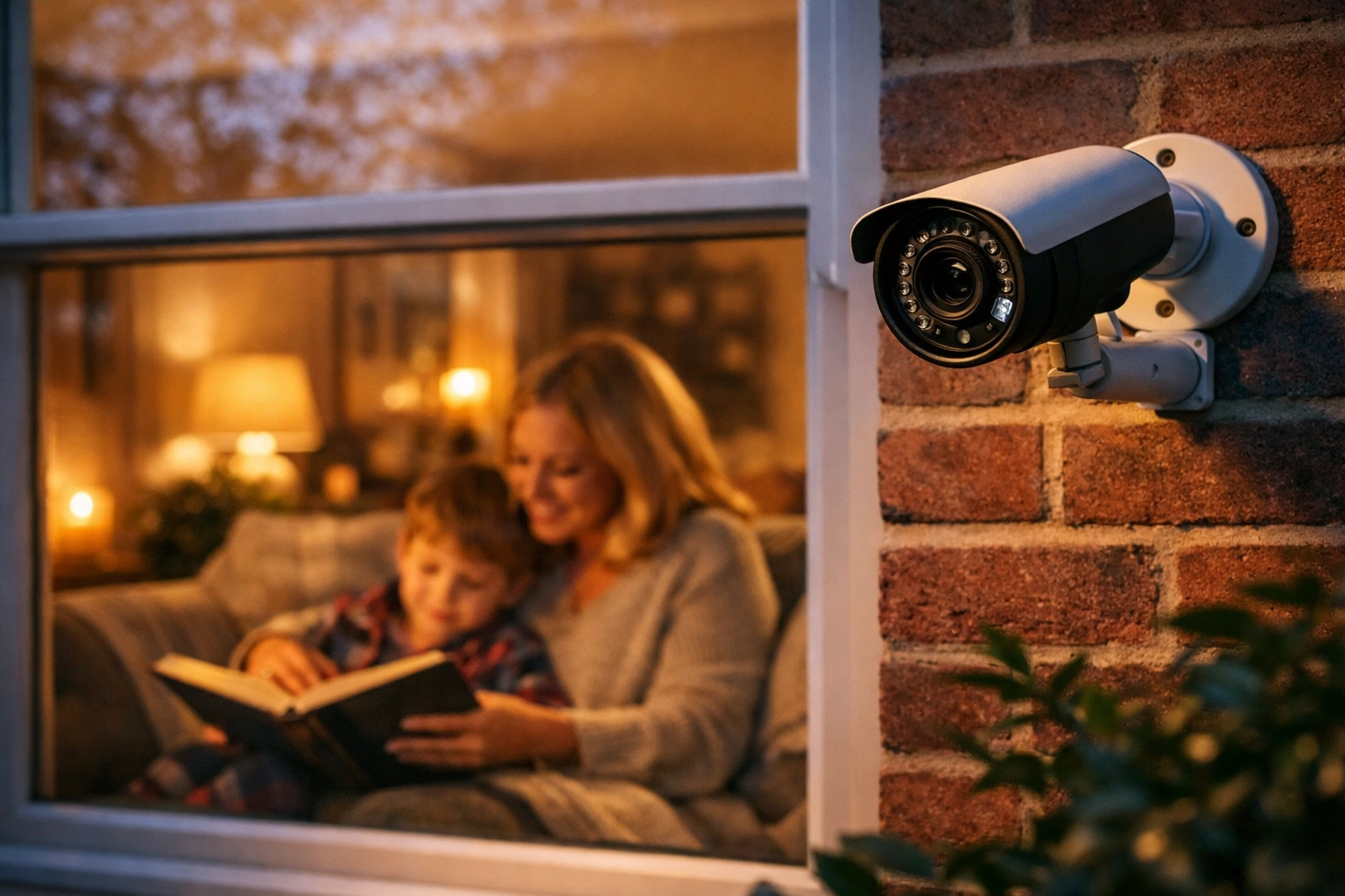 Subscription-free CCTV camera protecting a UK family home to ensure long-term peace of mind.