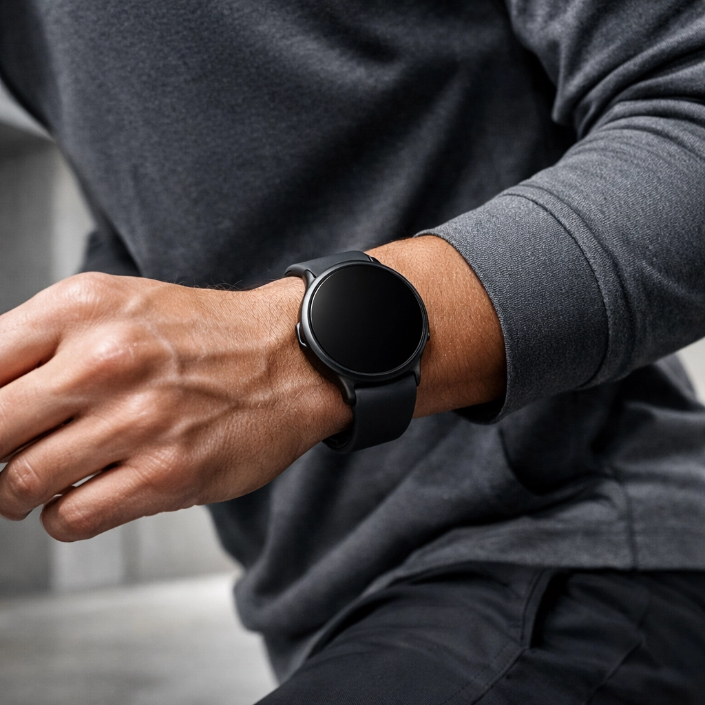 Close-up of a smartwatch tracking physical activity and move goals to improve natural GLP-1 levels.