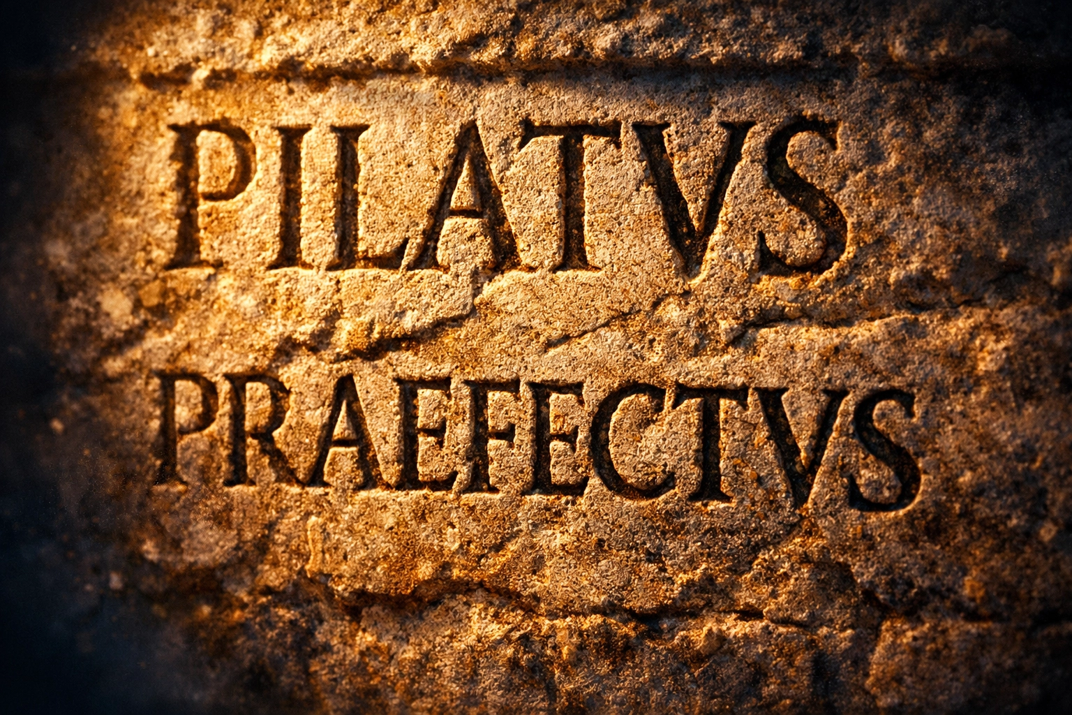 Pilate Stone inscription showing Pontius Pilatus Praefectus Iudaeae carved in Latin