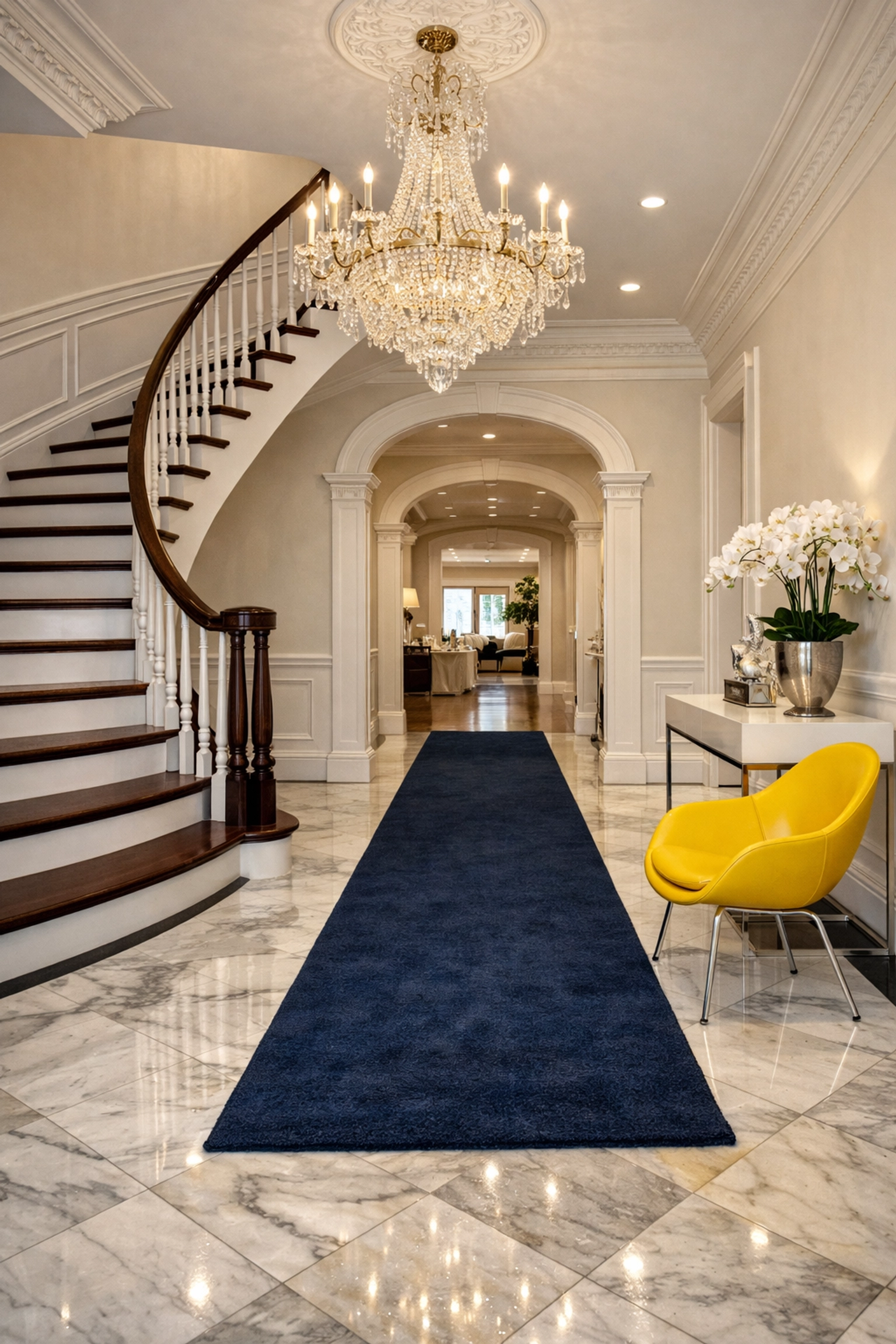 Deep cleaned luxury foyer in a Massachusetts home prepared by professional cleaners in Needham.