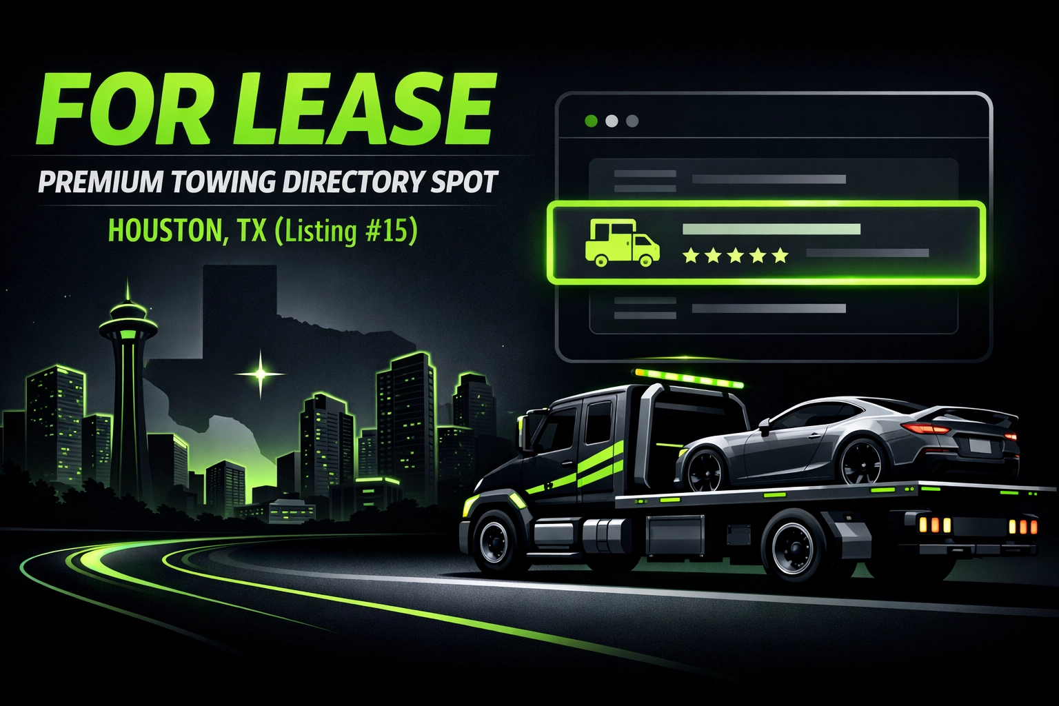 [HERO] For Lease: Premium Towing Directory Spot - Houston, TX (Listing #15)