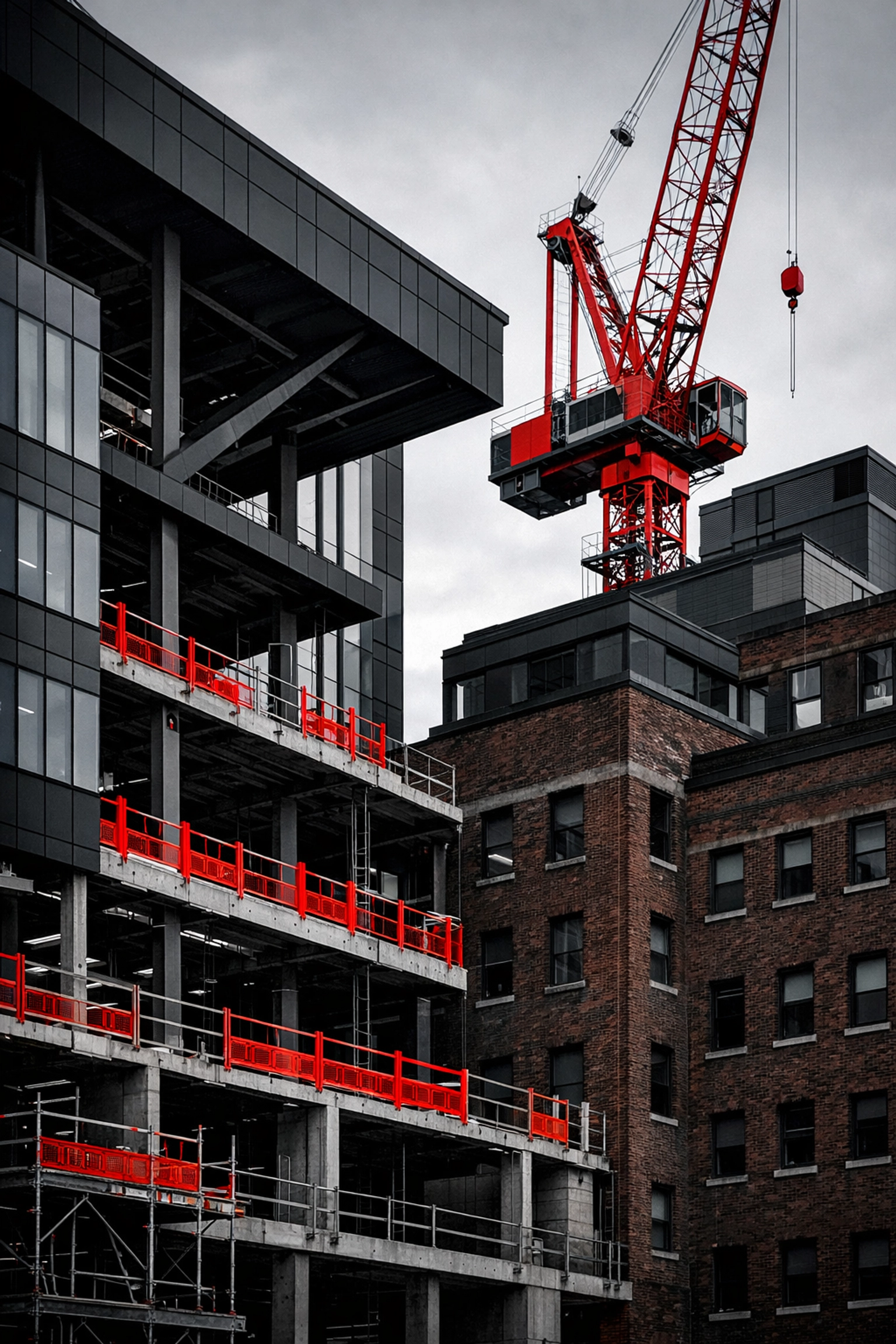 Construction of a new hospital wing in Alberta representing healthcare infrastructure expansion and capital funding.