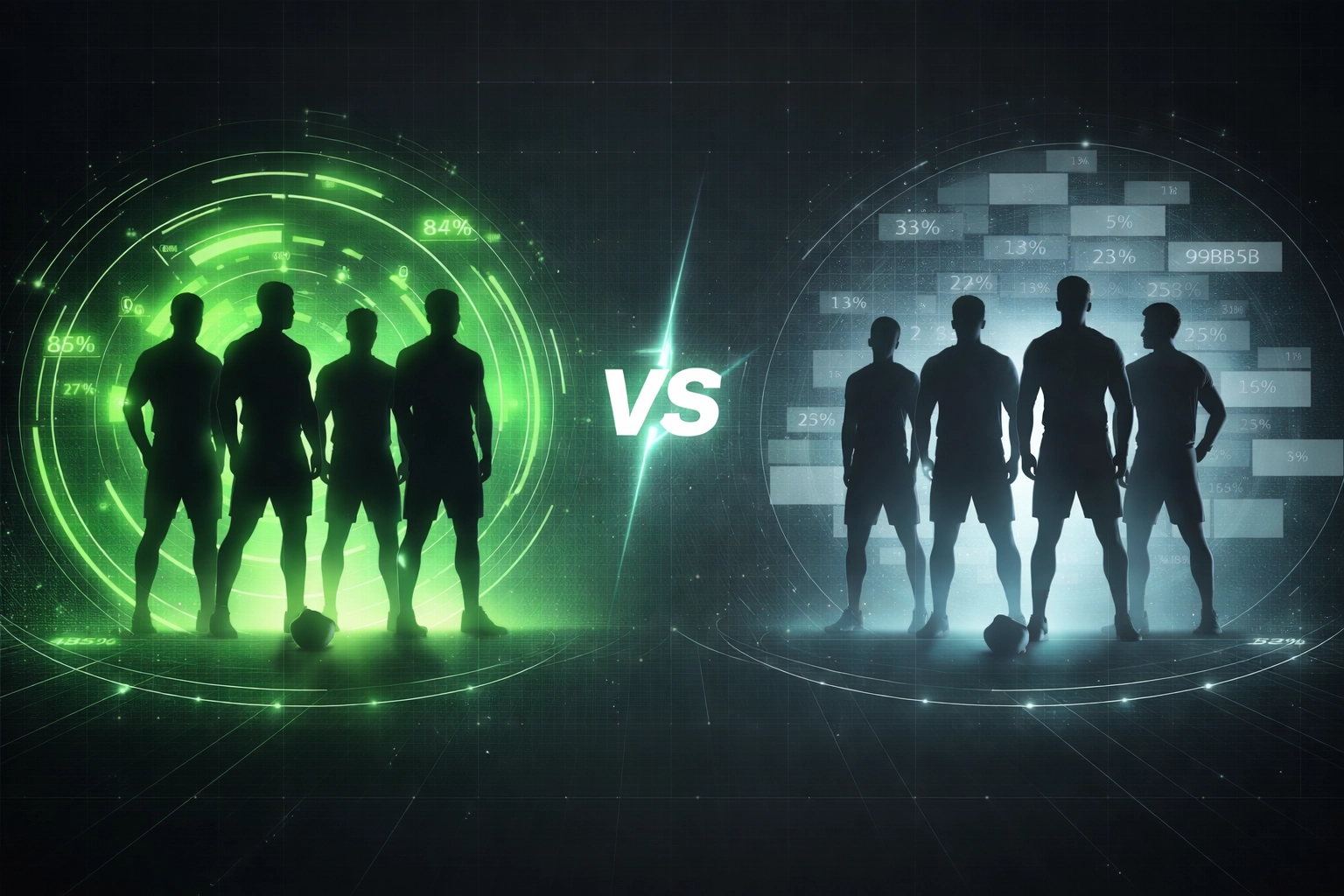 Team comparison data visualisation showing possession and defensive stats for corner betting