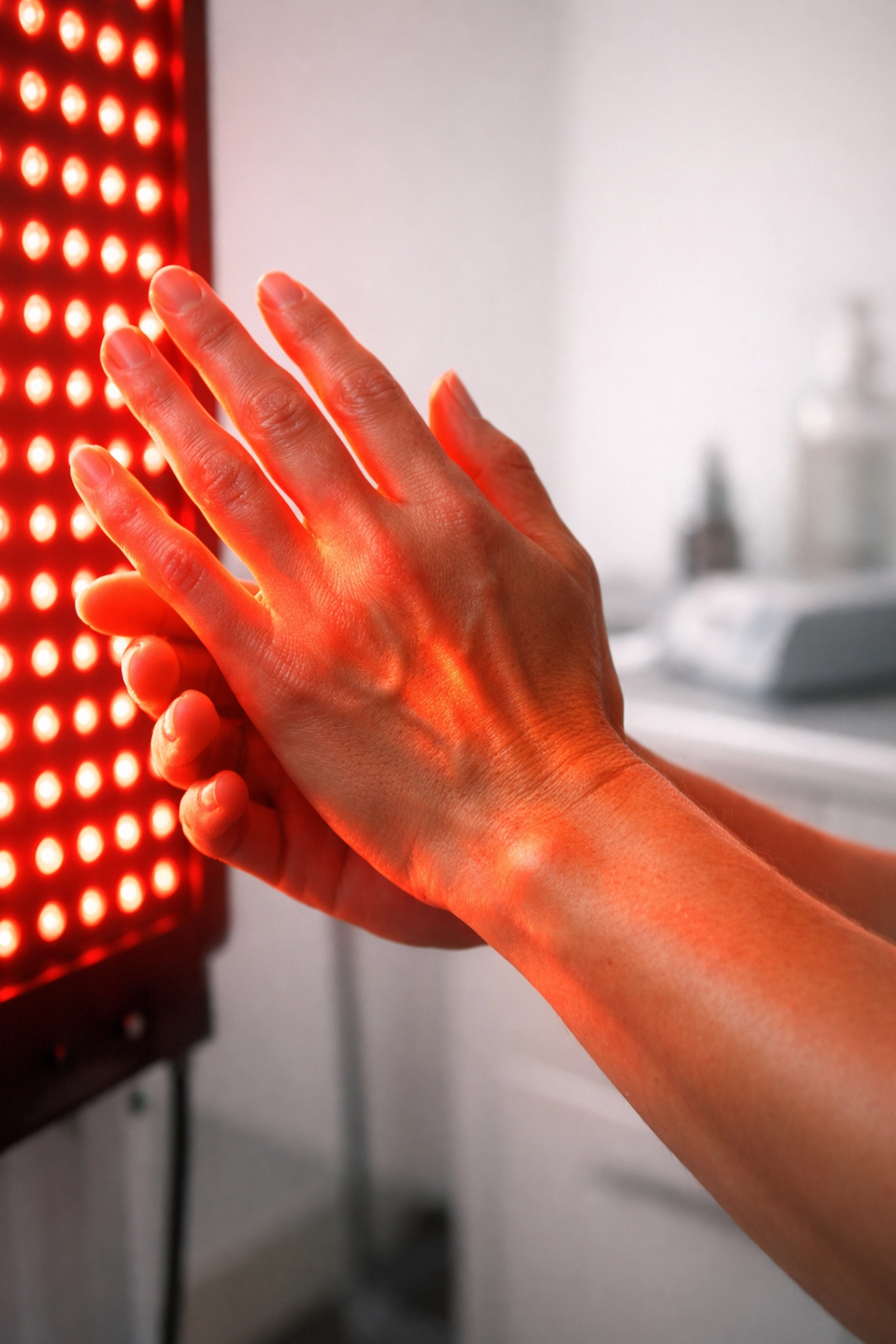 Red light therapy session for chronic pain relief at The Fatigue Clinic