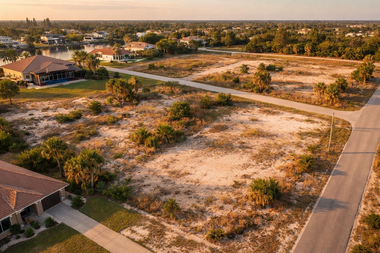 Aerial view of Florida vacant land parcels available for cash sale