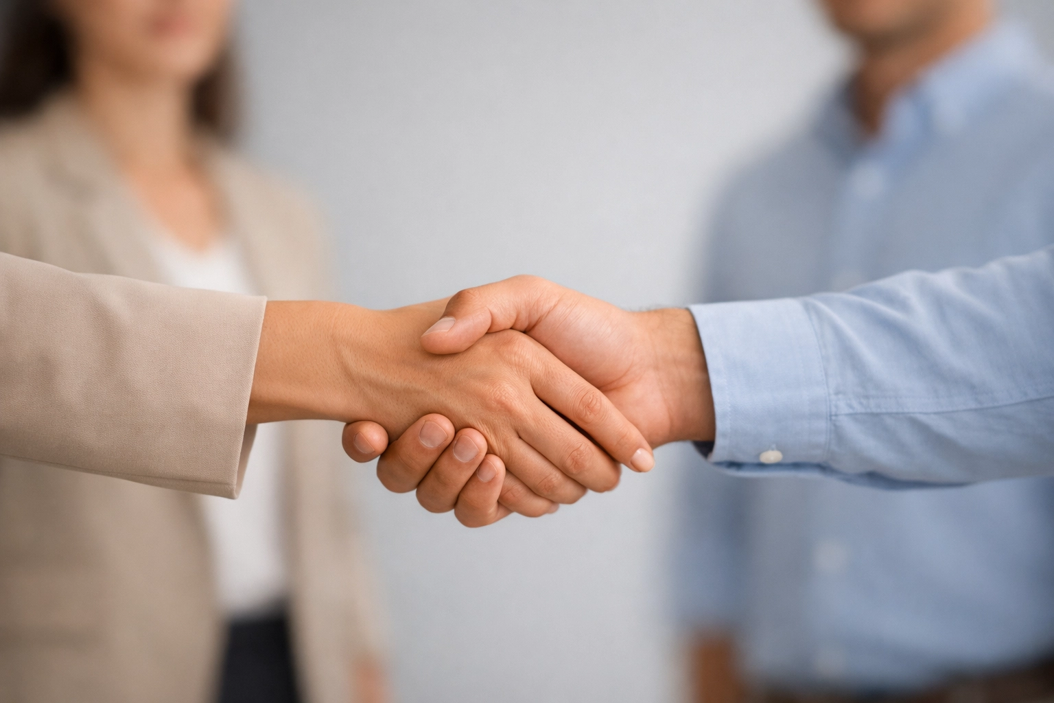 Tax preparer handshake representing service bureau partnership for EFIN support