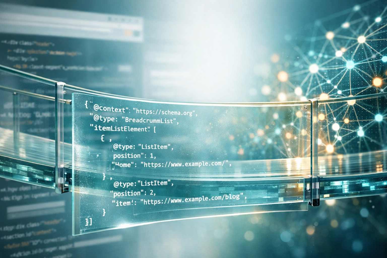 Structured data schema markup bridging website content to AI language models and search engines