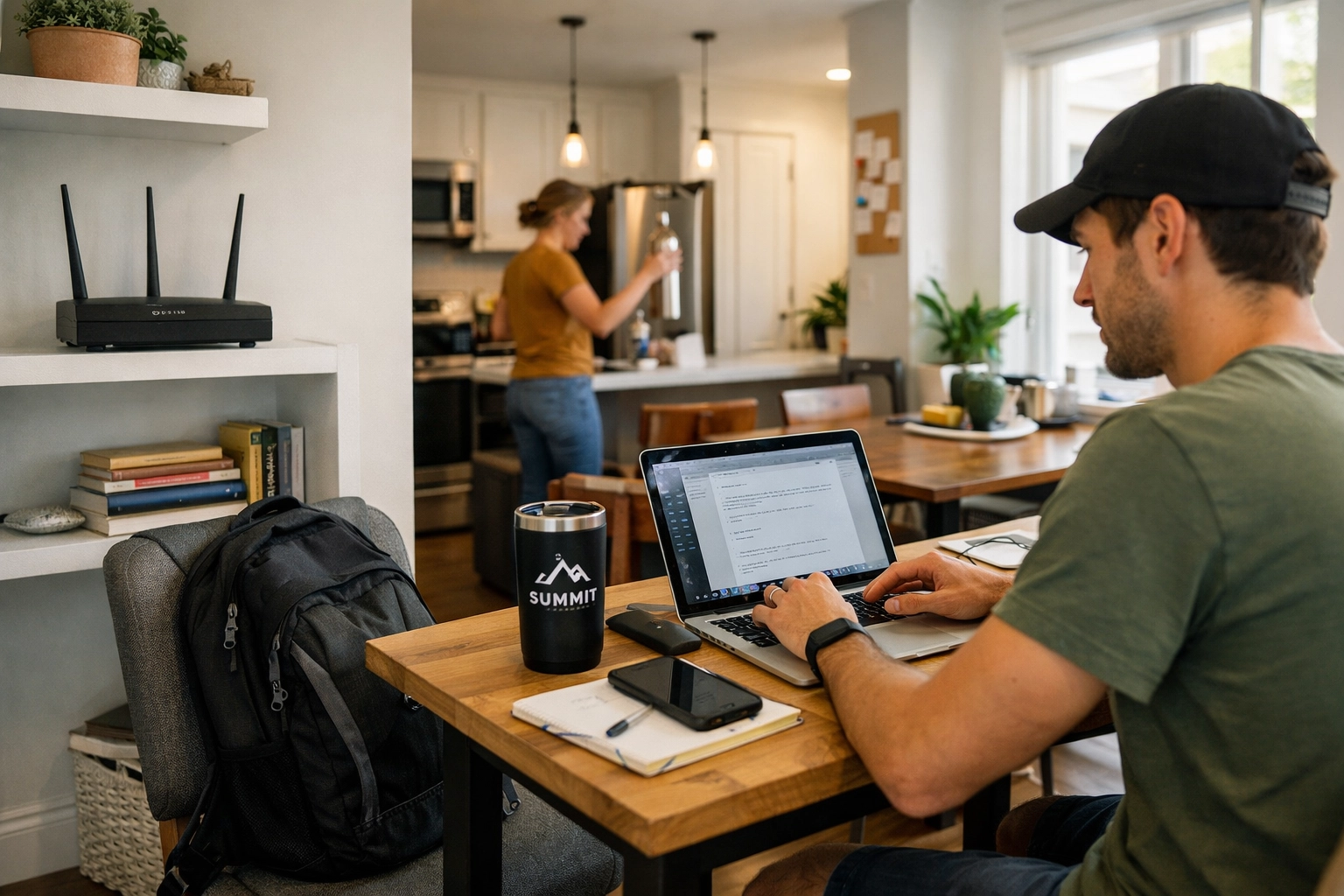Modern shared housing in Raleigh for professionals featuring a productive workspace and Wi-Fi.