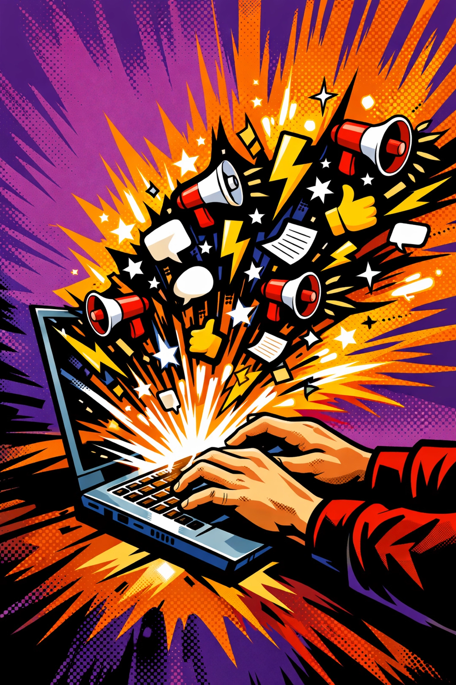 Using an AI content generator for small business marketing and social media post creation.