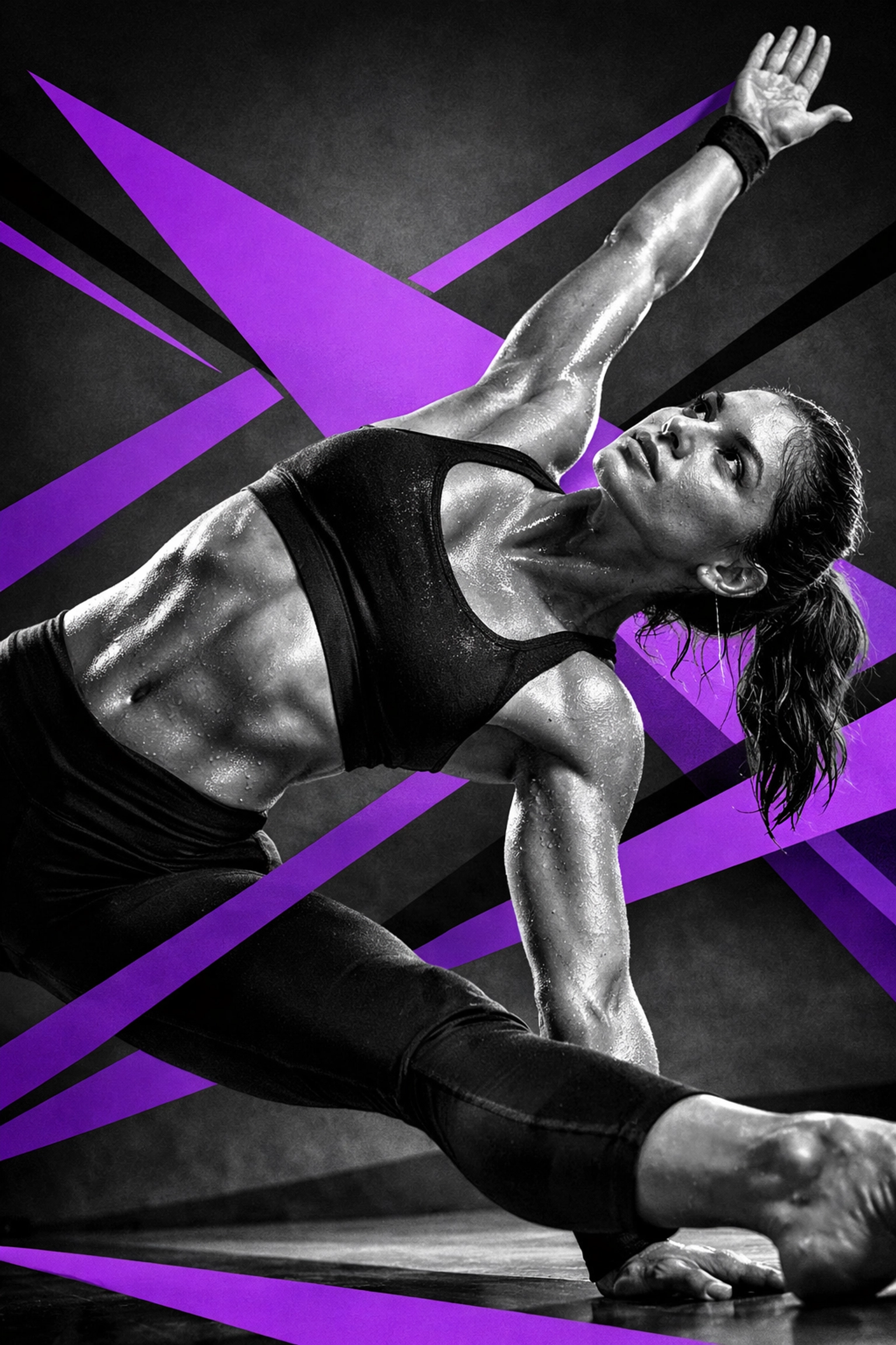 Woman practicing hot yoga with visible sweat showing body's natural cooling response