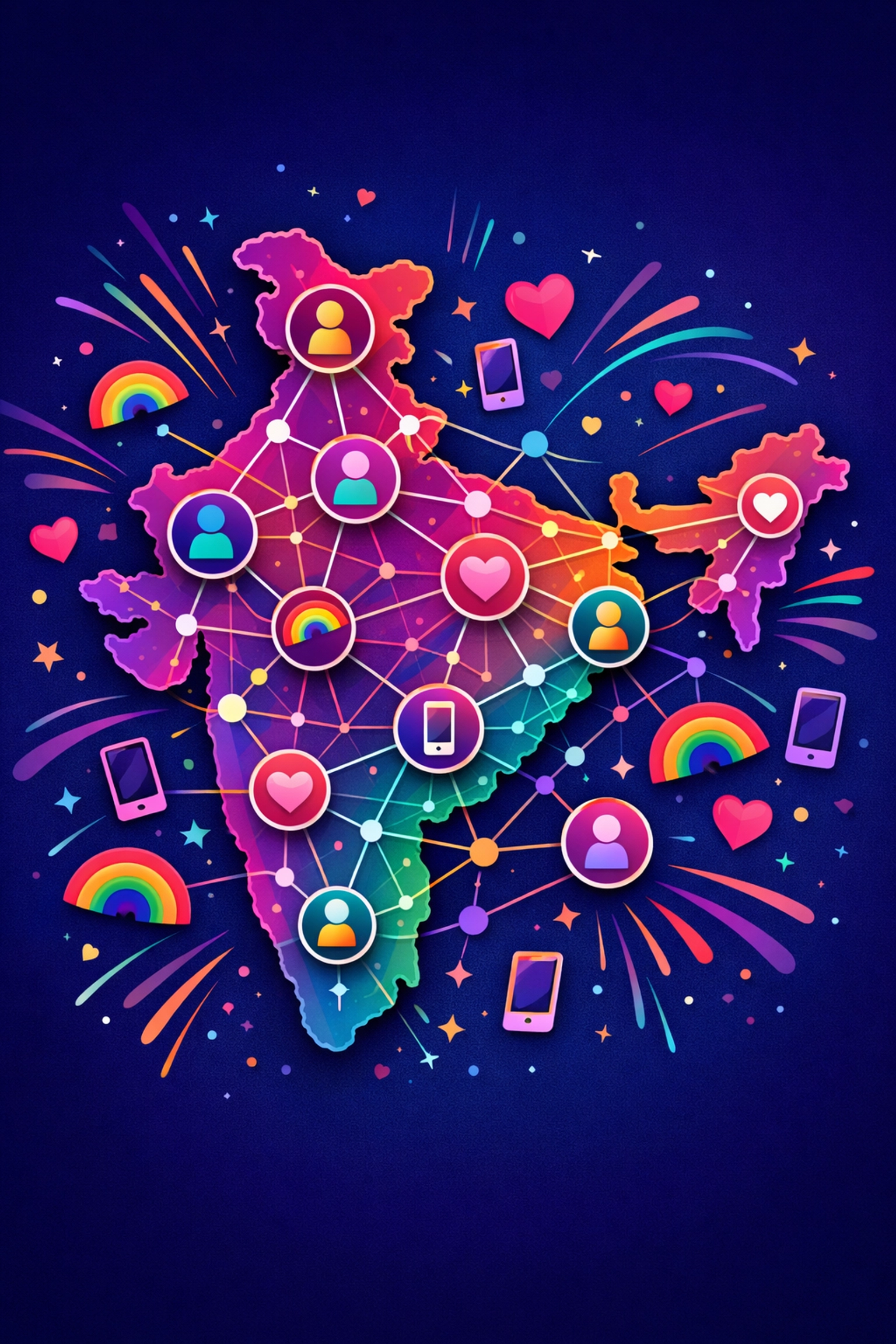 Digital LGBTQ+ community networks connecting across India