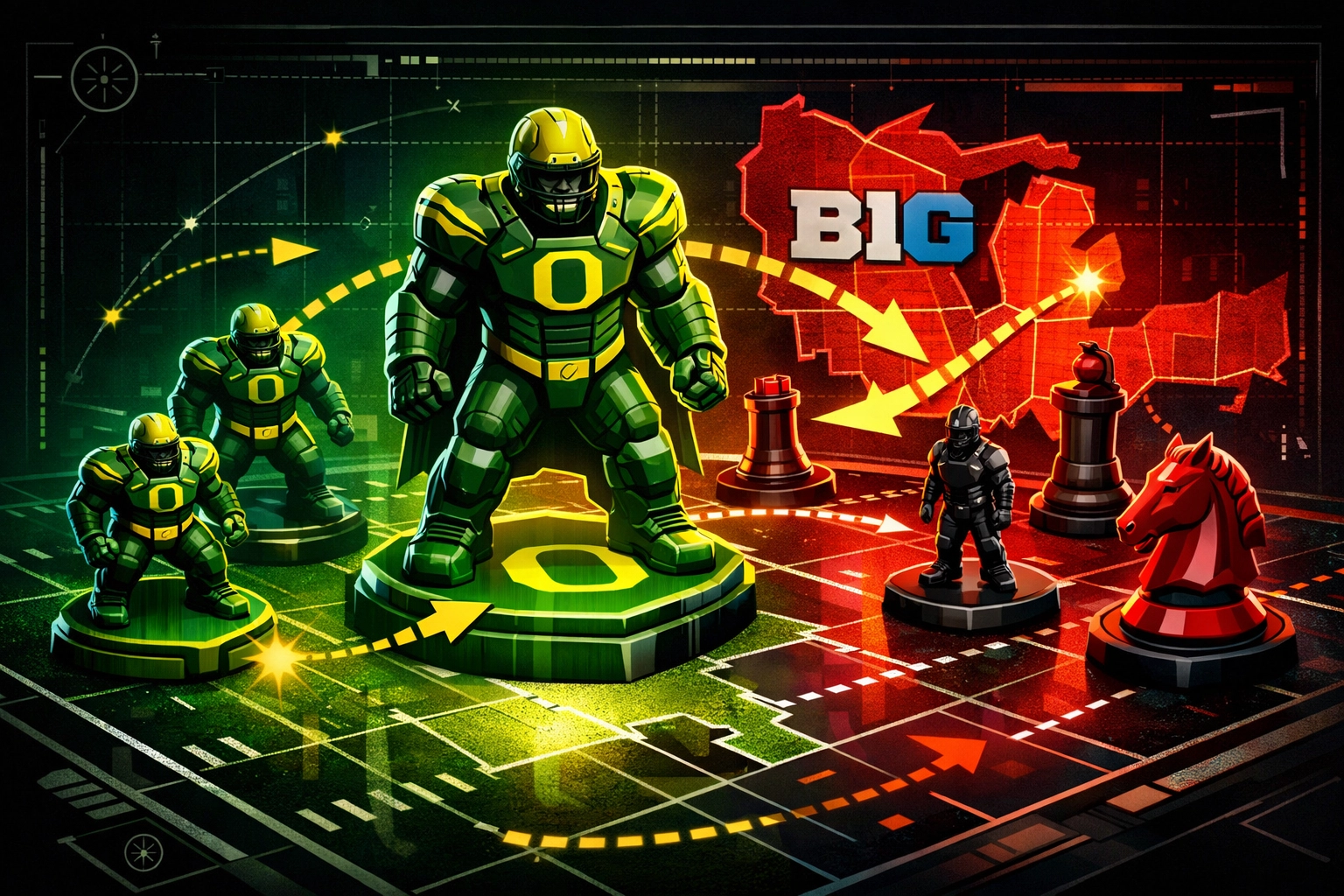 Oregon Ducks transfer portal recruiting strategy map for Big Ten conference