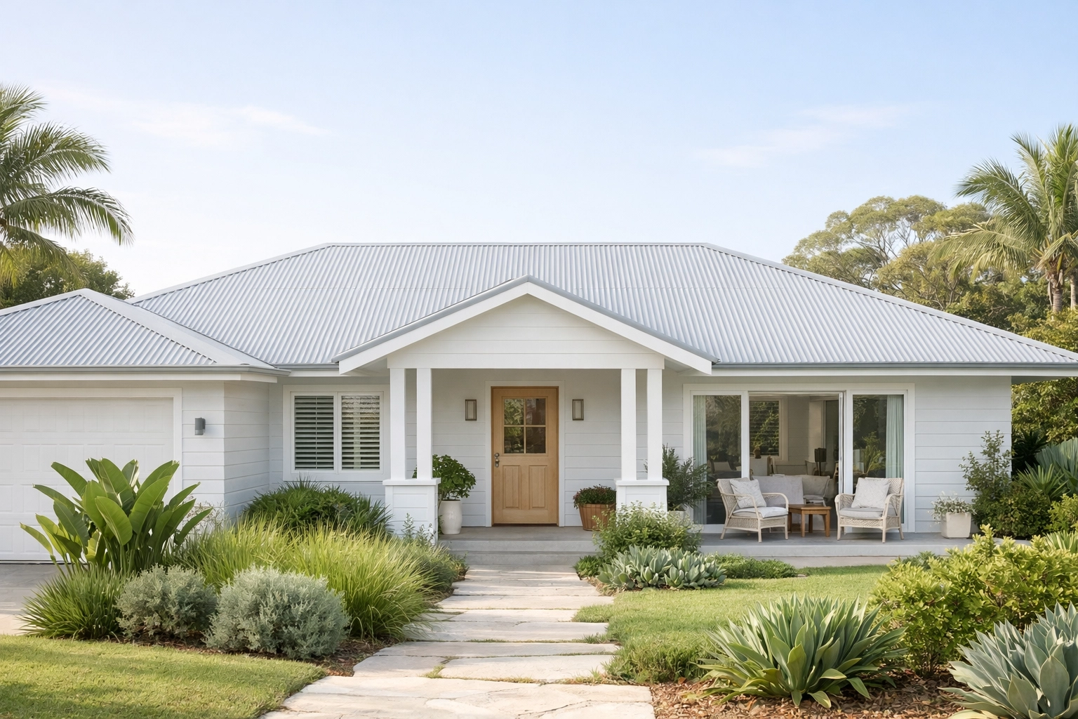 New Colorbond metal roofing on a Northern Beaches home installed by professional roofers in Sydney.