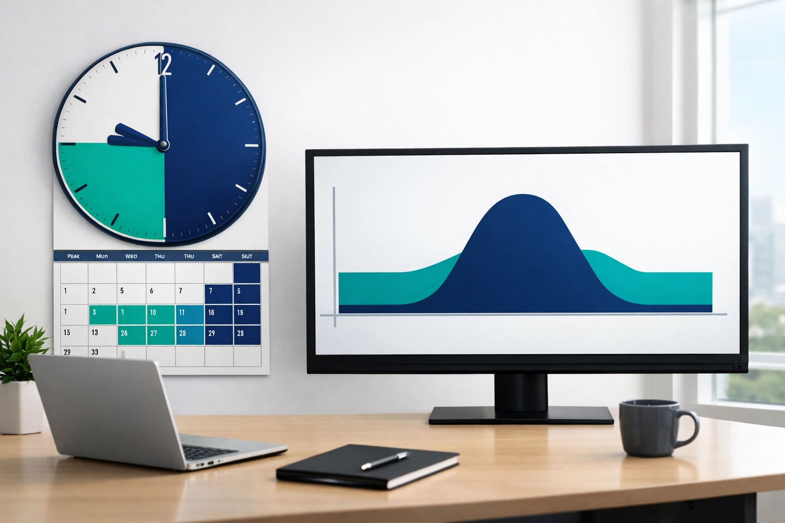 Office showing peak and off-peak hours for business electricity Time of Use tariffs