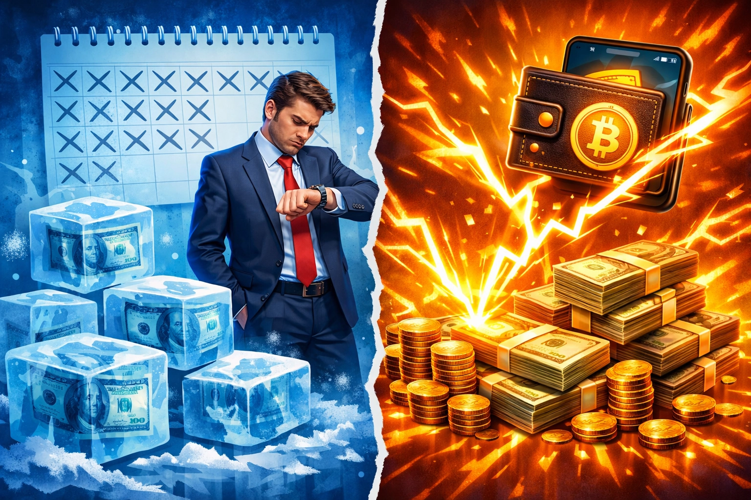 Instant crypto settlement versus delayed traditional payment processing for merchants