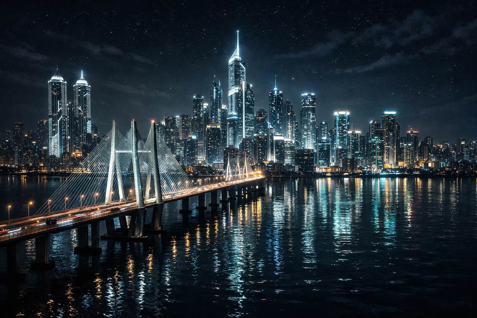 Futuristic Mumbai skyline and Bandra-Worli Sea Link representing the digital growth of local SMEs in 2026.