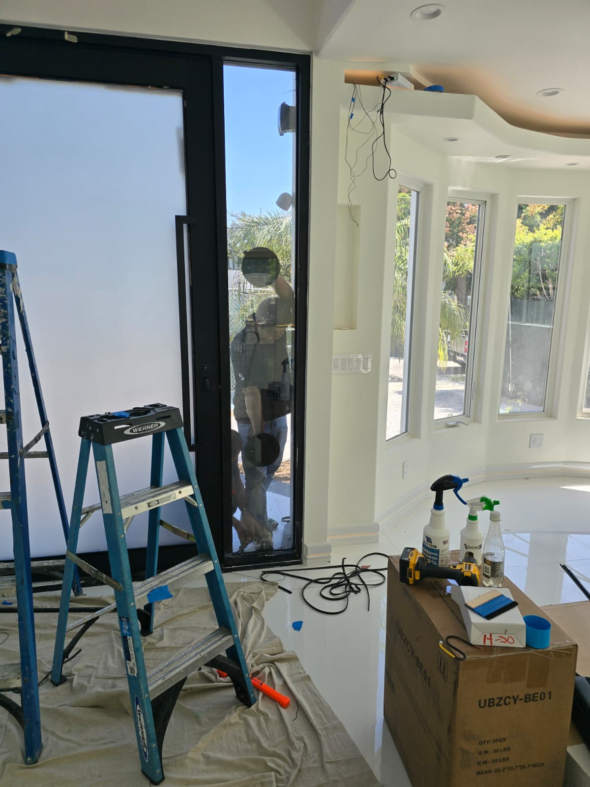 Smart Film Installation on Glass Door