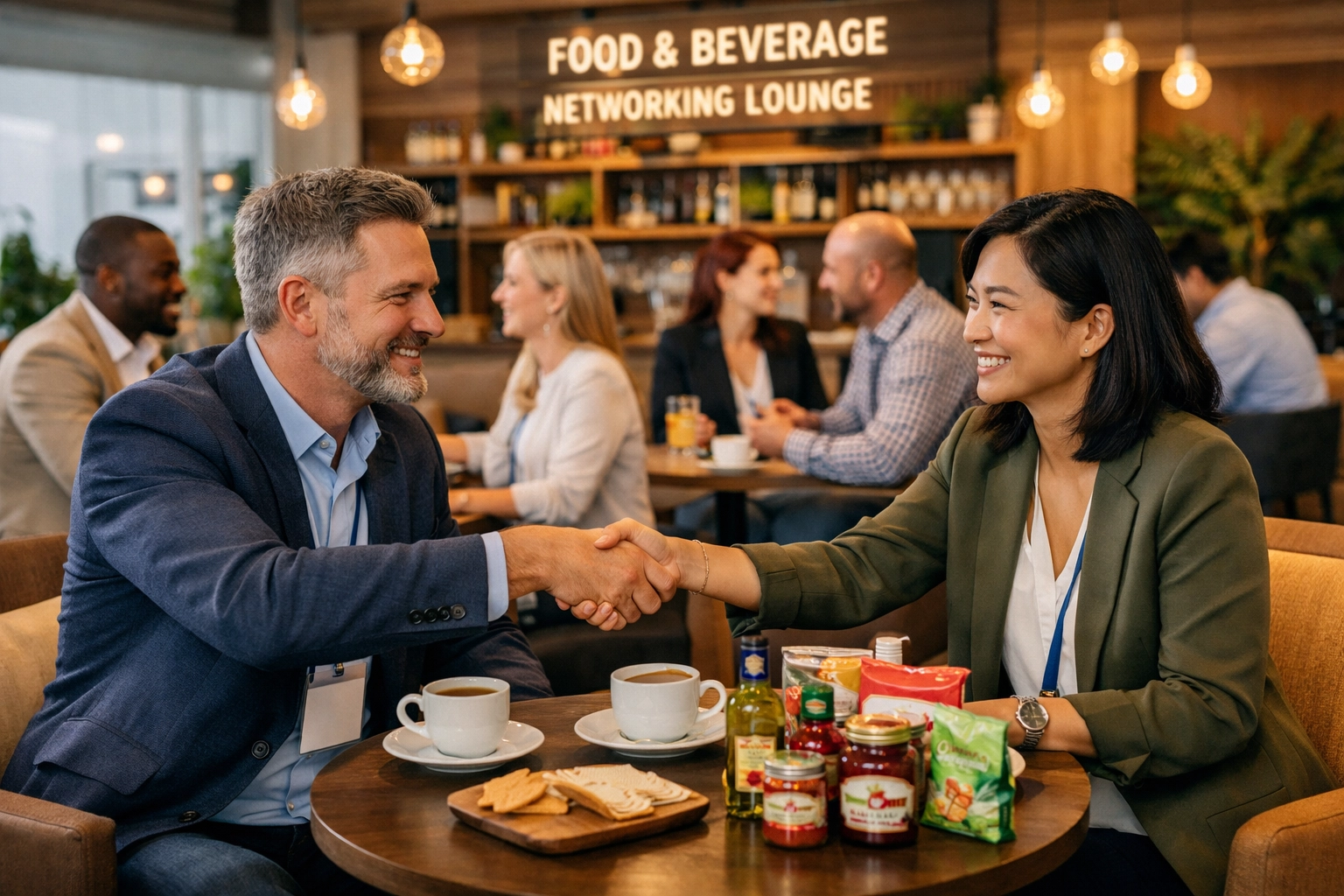 Food and beverage professionals networking at cruise industry matchmaking event