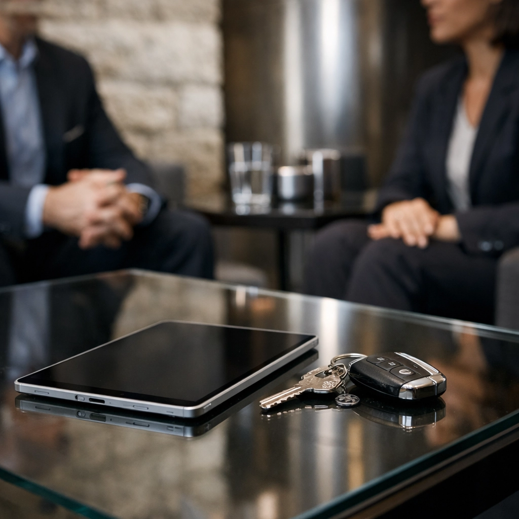 Confidential business meeting in Mississippi focusing on transparency and secure information exchange.