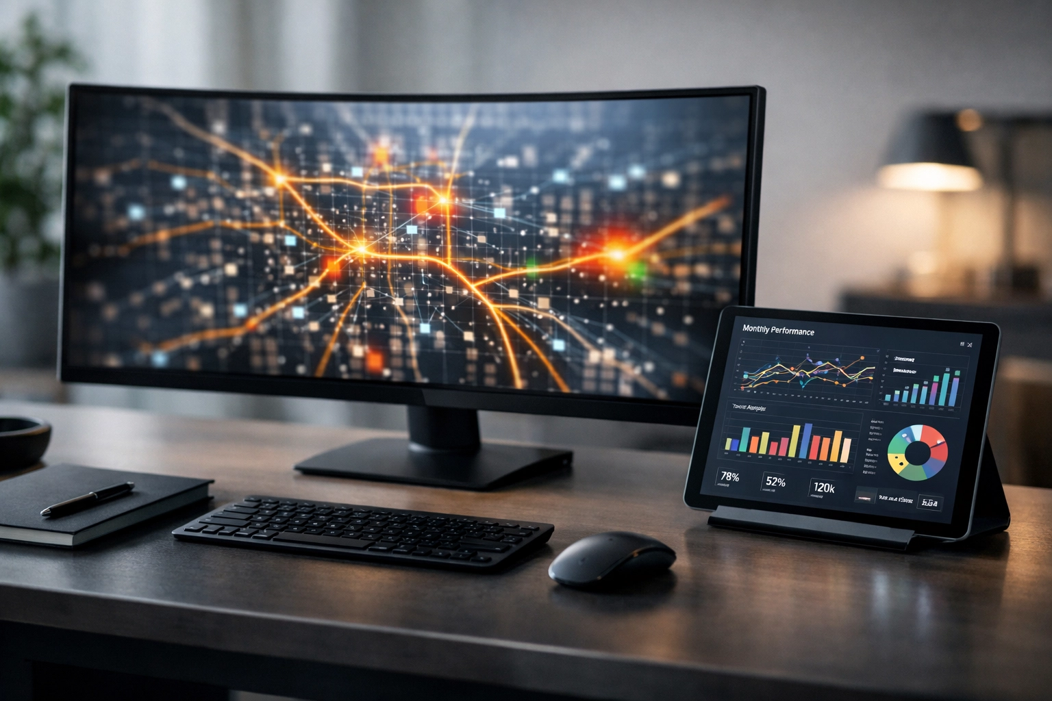 Creative director workstation showing data analytics for a programmatic digital out of home campaign.