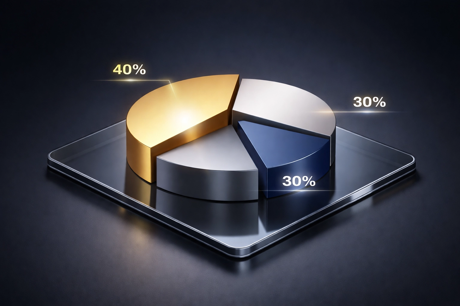 40/30/30 portfolio allocation model showing equities, fixed income, and alternative investment segments