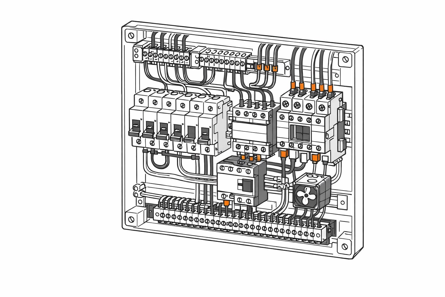 Wärmepumpe Verteilerkasten mit Sicherungen und elektrischen Komponenten für Reparatur in 1130 Wien