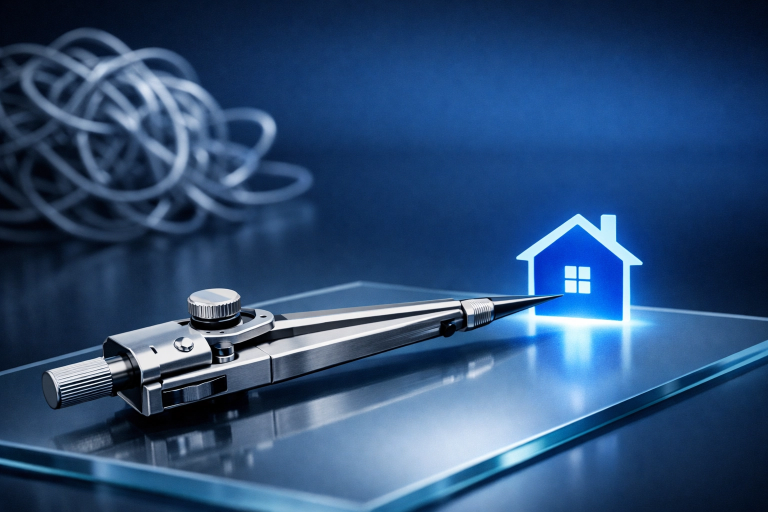 A compass pointing to a strategic house silhouette, representing data-driven SMSF property selection.