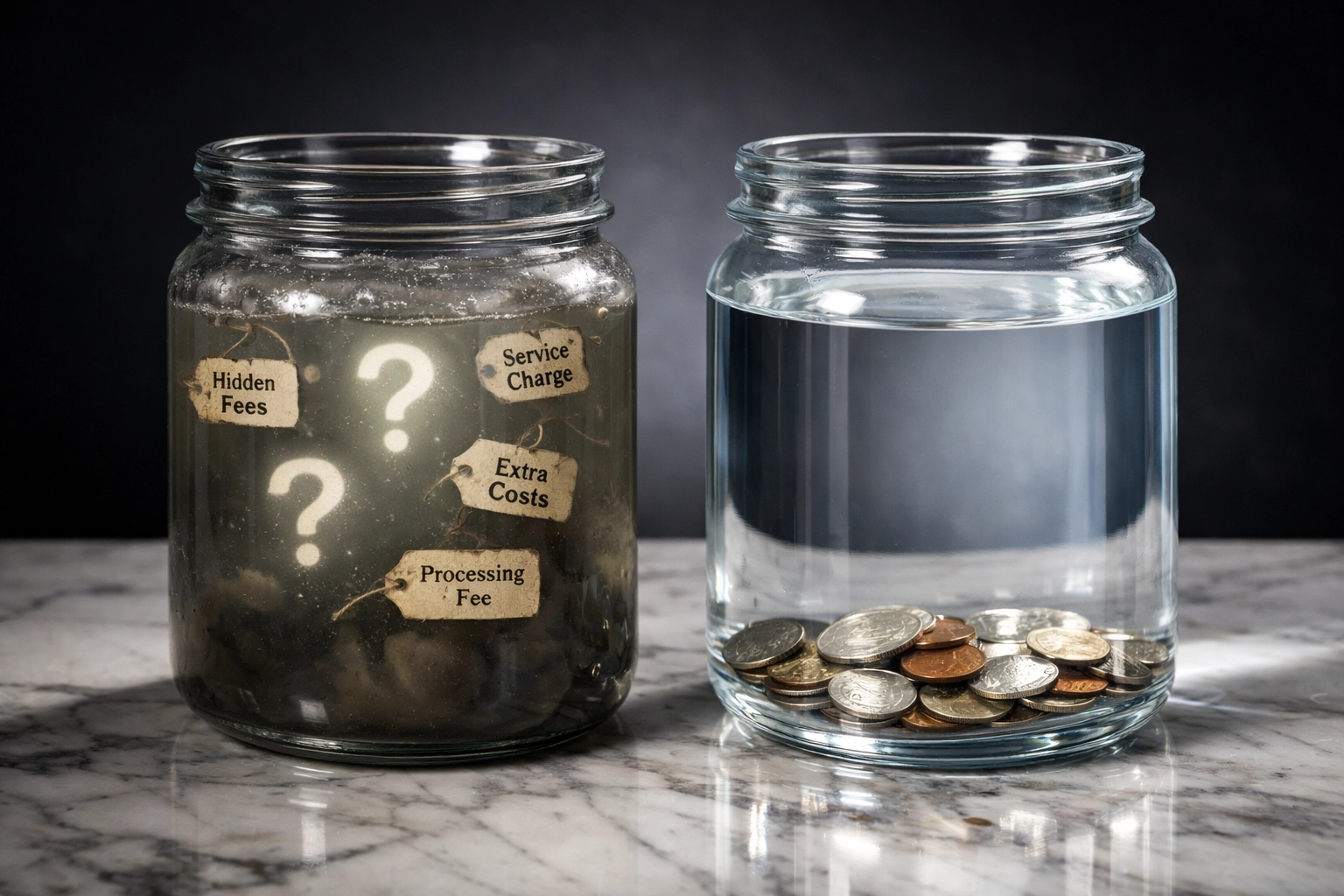 Transparent crypto payment pricing versus hidden traditional merchant processing fees comparison