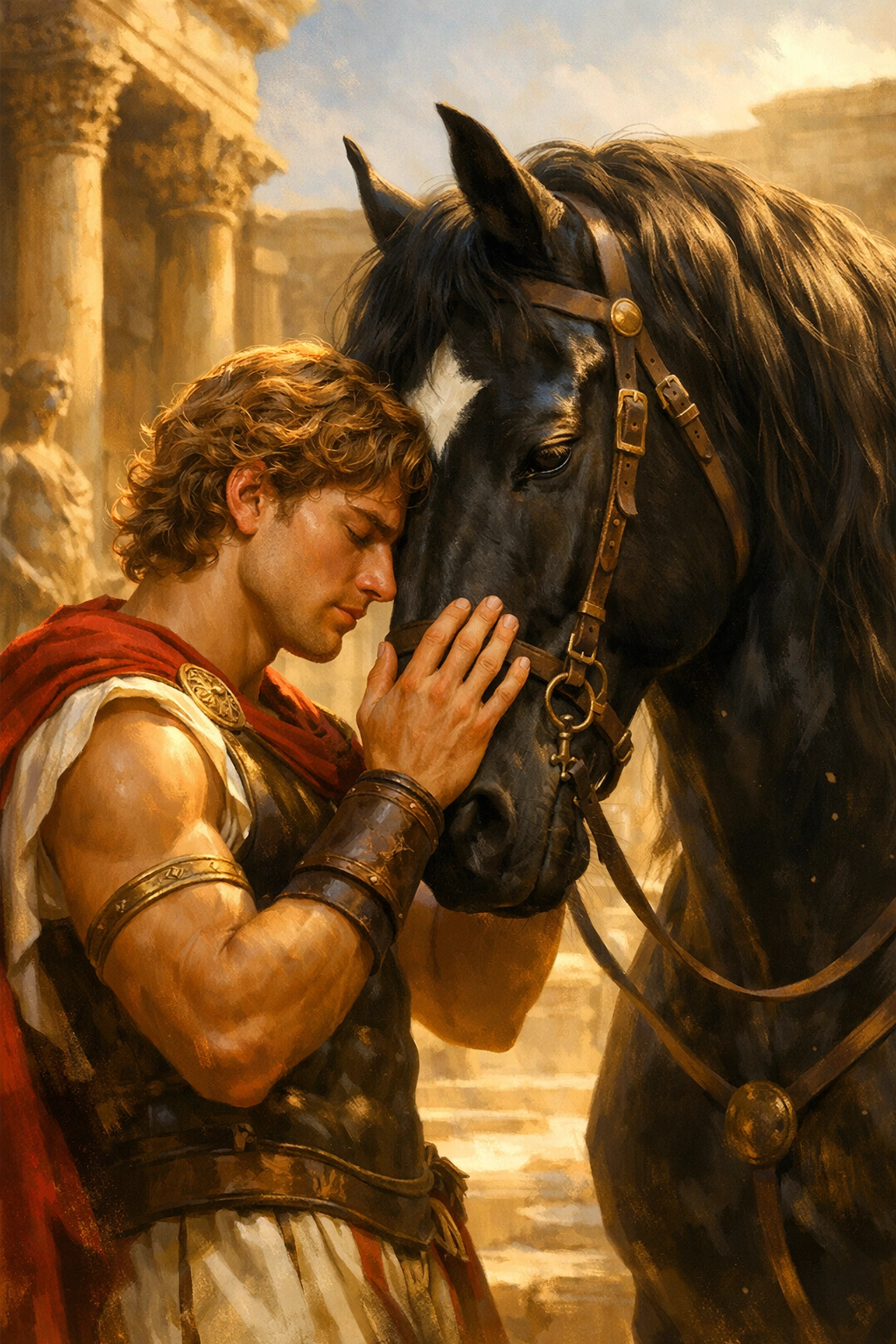 Alexander the Great taming Bucephalus, a moment of empathy found in heartfelt MM romance books.