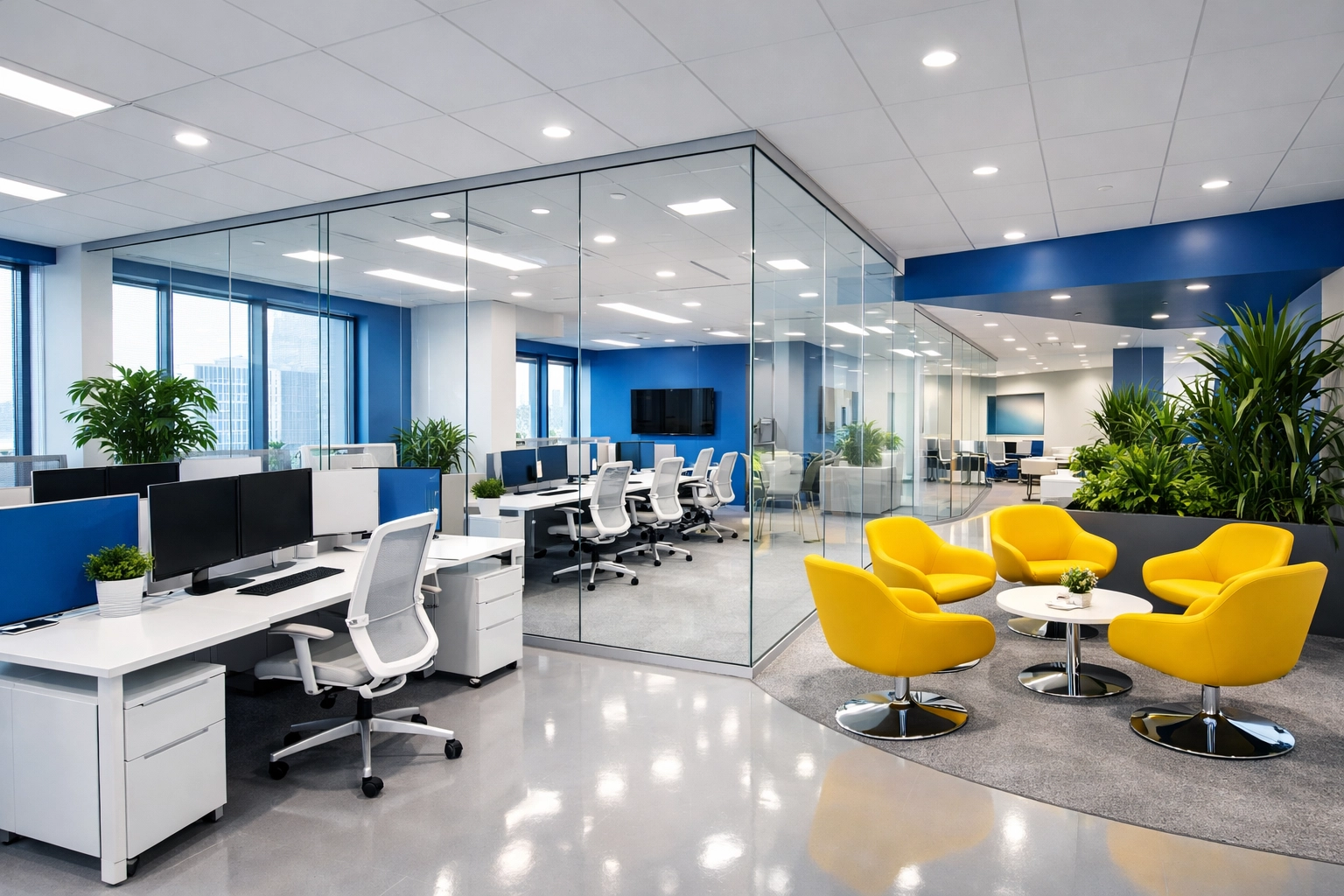 Modern Kendall Square workspace after professional office cleaning Cambridge for local startups.