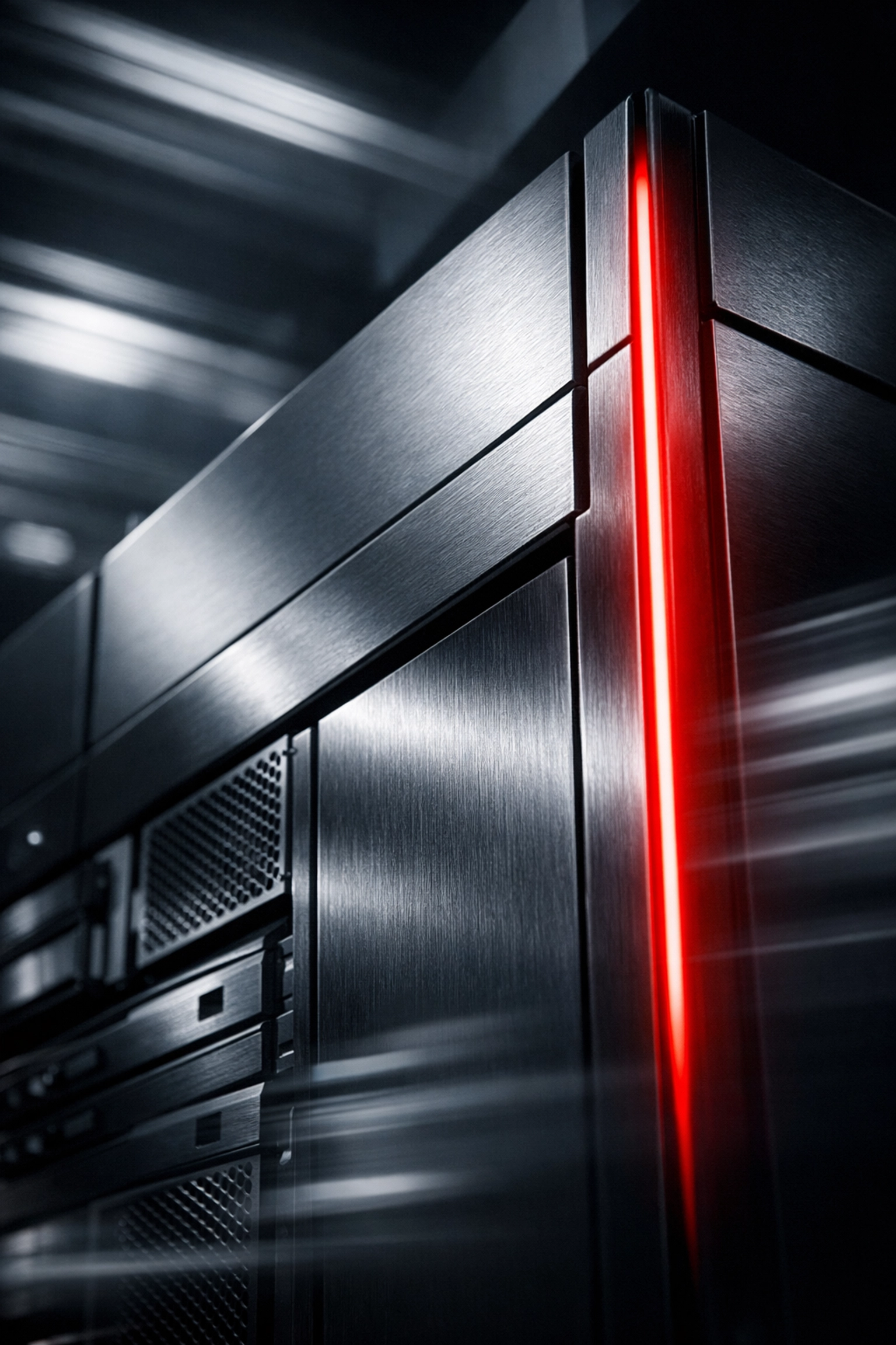 High-performance server unit highlighting the importance of fast website hosting for AI search visibility.