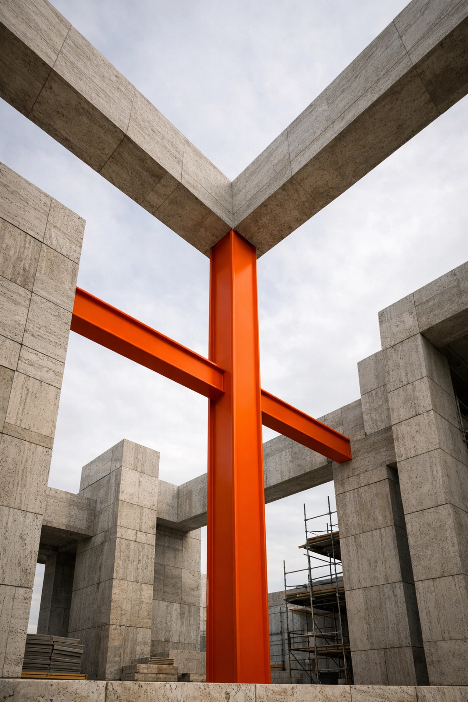 Modern stone columns symbolizing a financial fortress and uncapped contribution limits for IUL retirement plans.