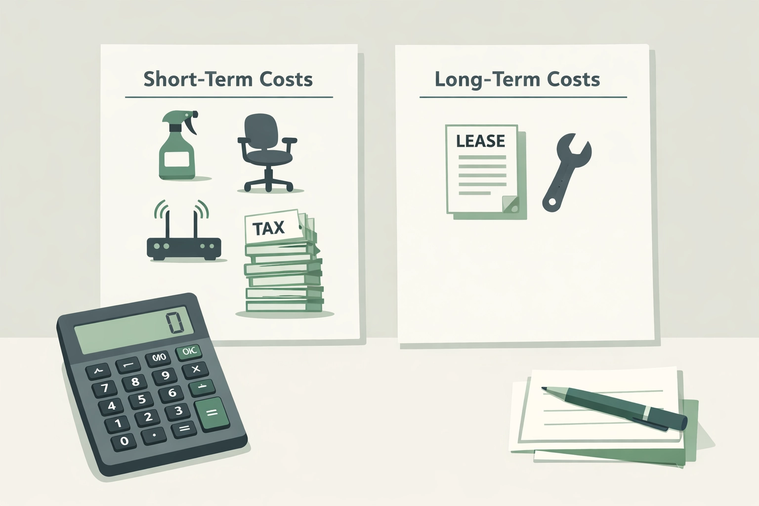 Cost breakdown comparing short-term and long-term rental expenses for Phoenix property owners